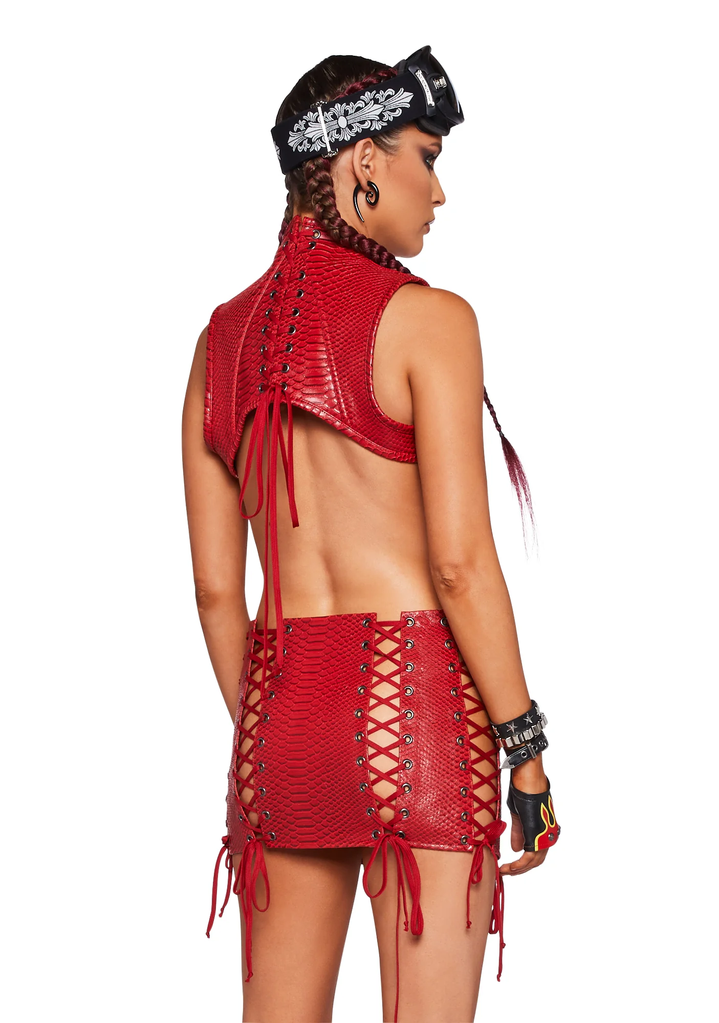 Deadly Dose Snakeskin Harness - Red - Image 4