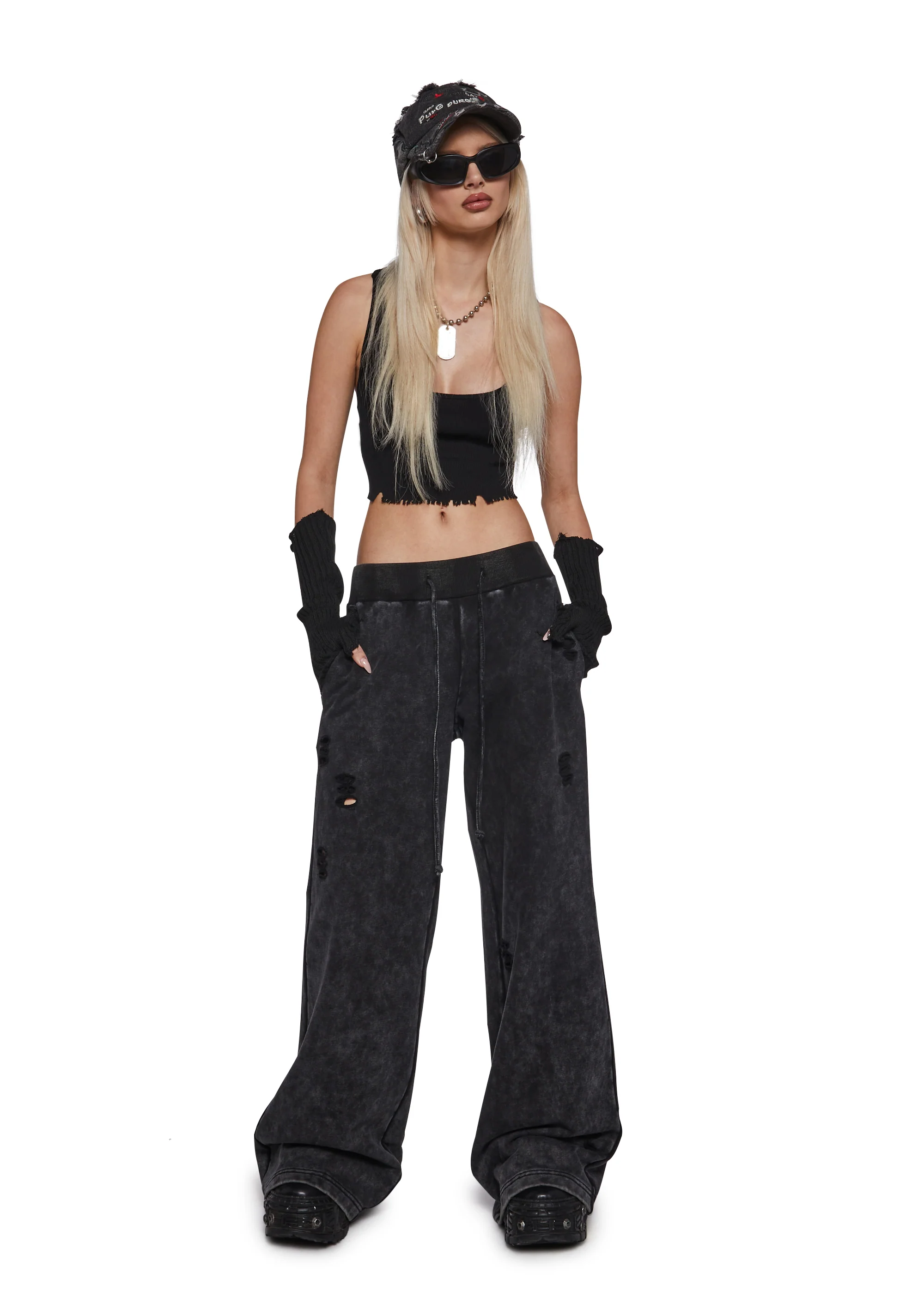Death Rock Wings Wide Leg Sweatpants - Image 2