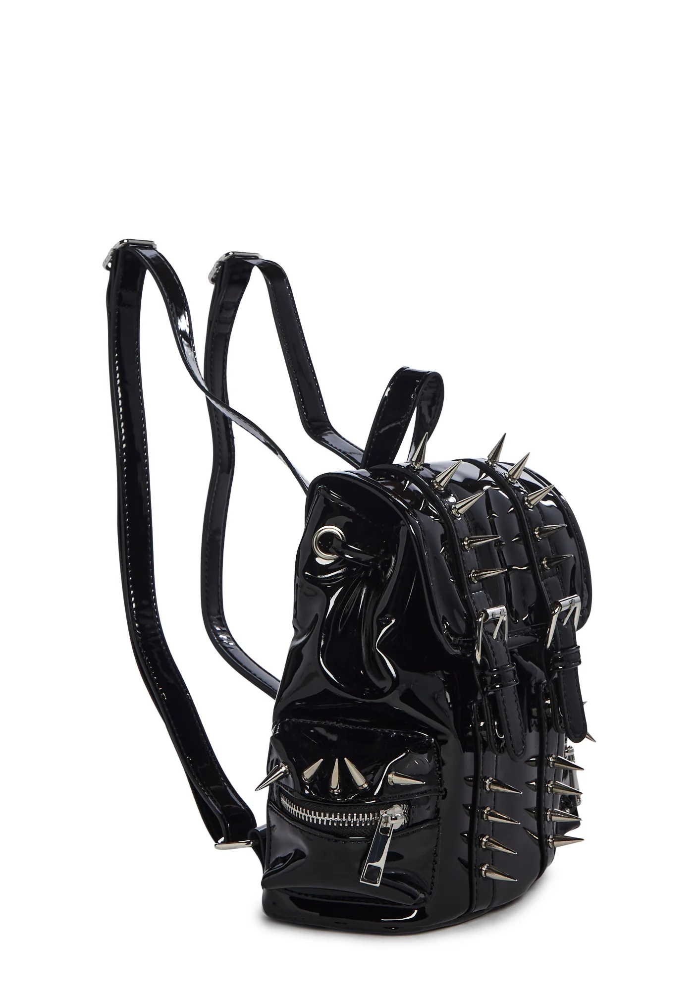Deathly Bored Plaid Mini Backpack - Patent - Image 4