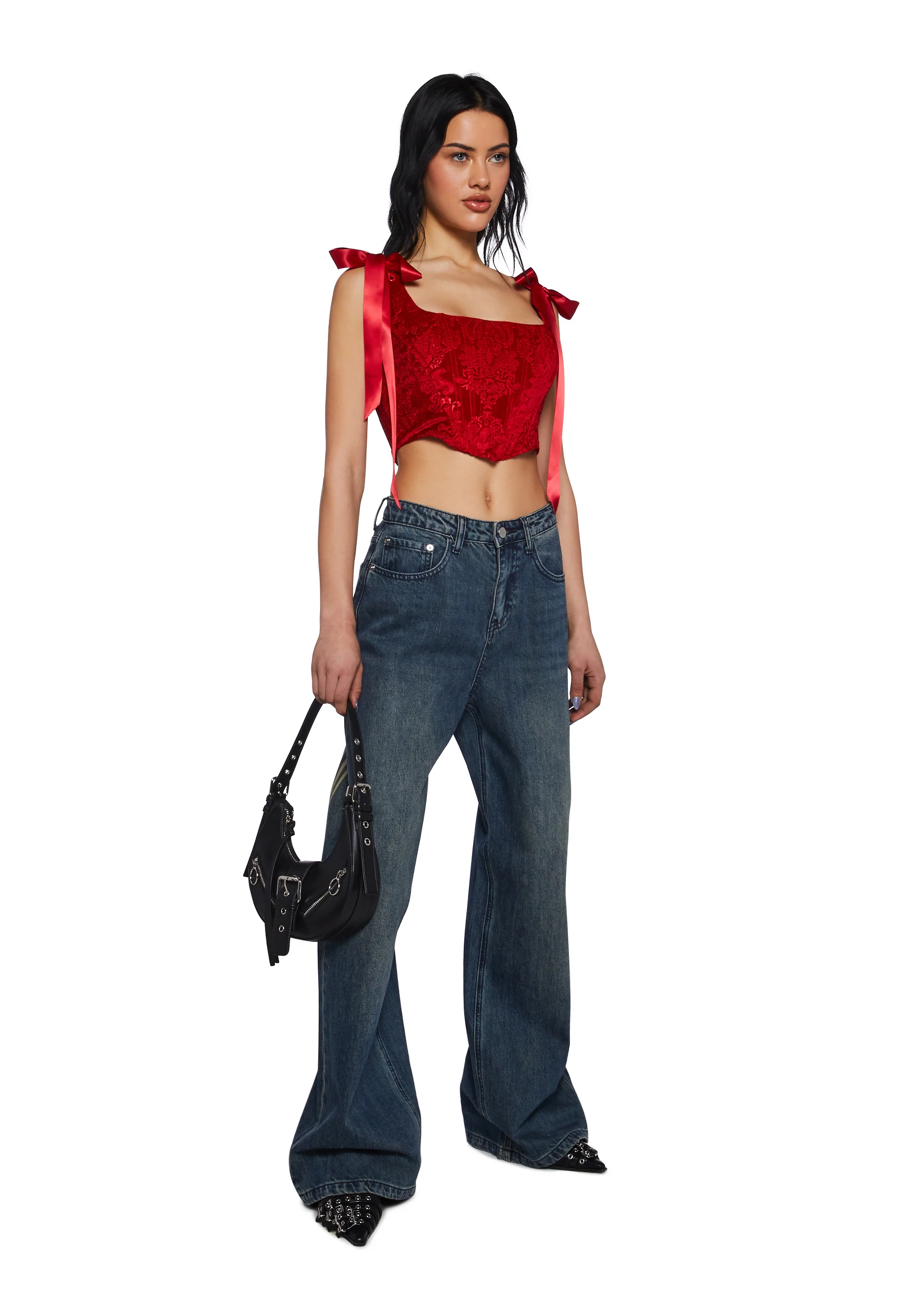 December Dilemma Corset Top - Red - Image 2