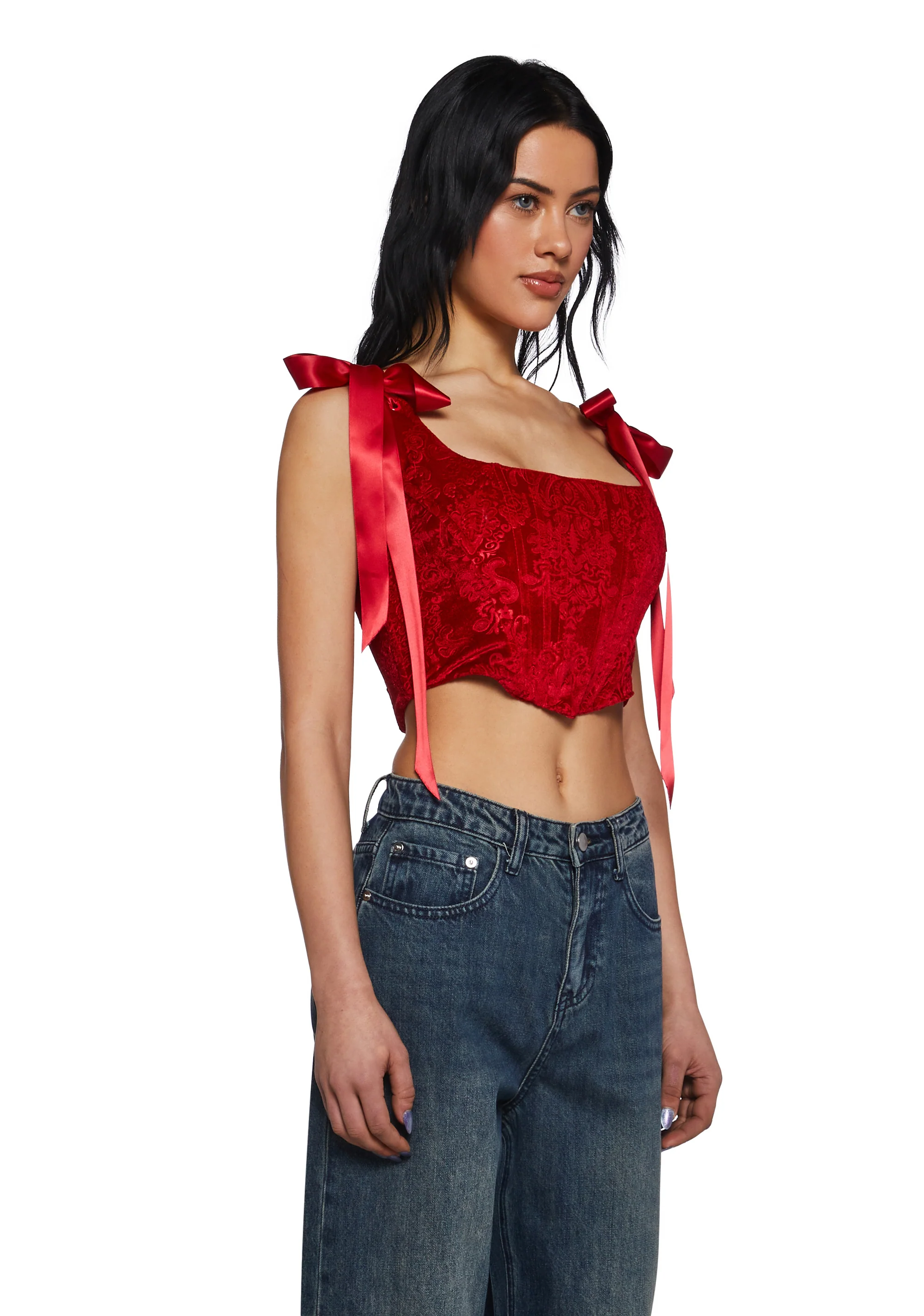 December Dilemma Corset Top - Red - Image 3
