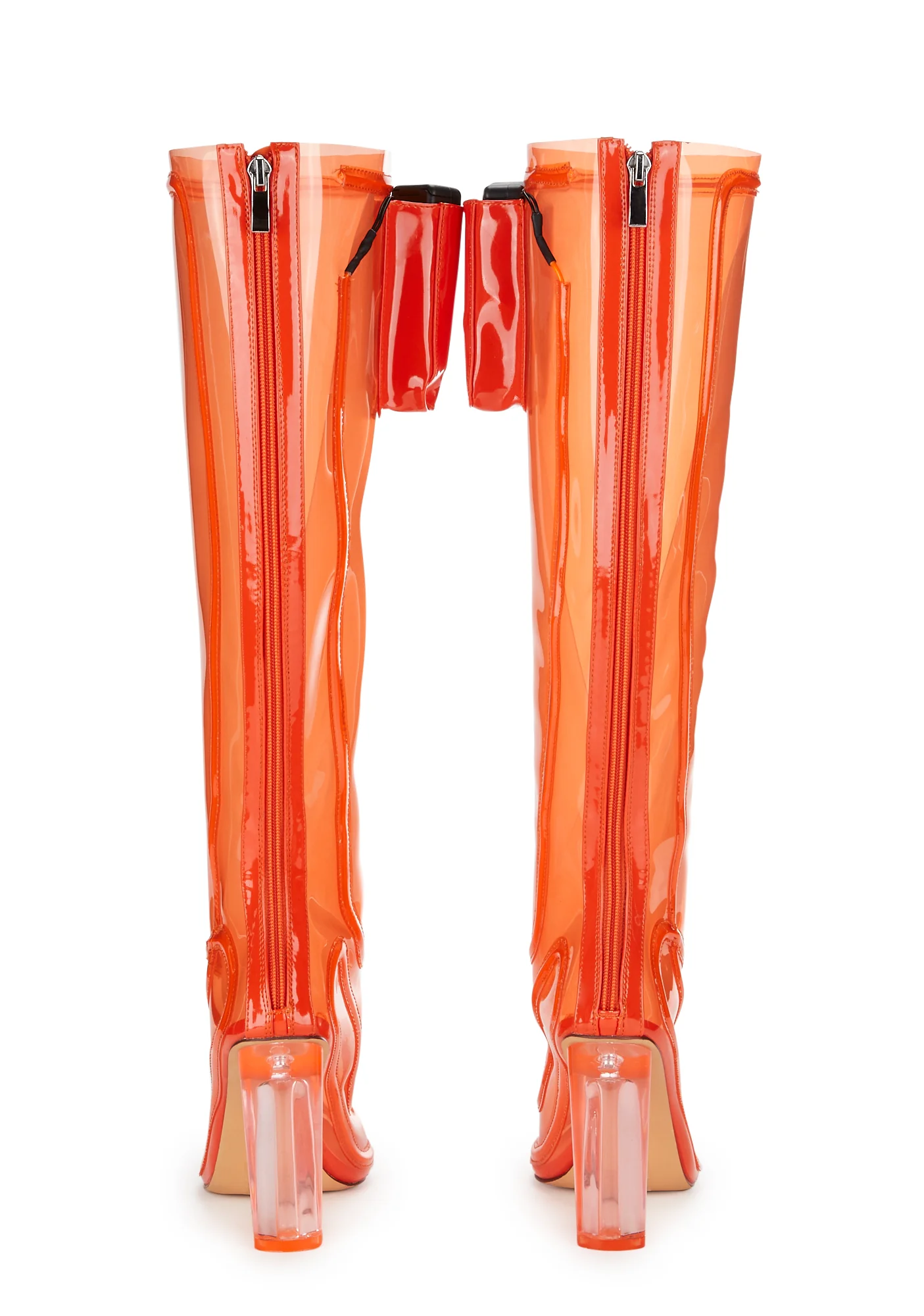 Deedee Clear Knee High Boots - Image 4