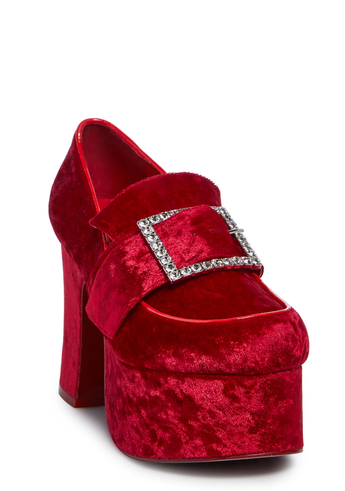 Deelite Qrystal Oxford Platforms - Red - Image 2