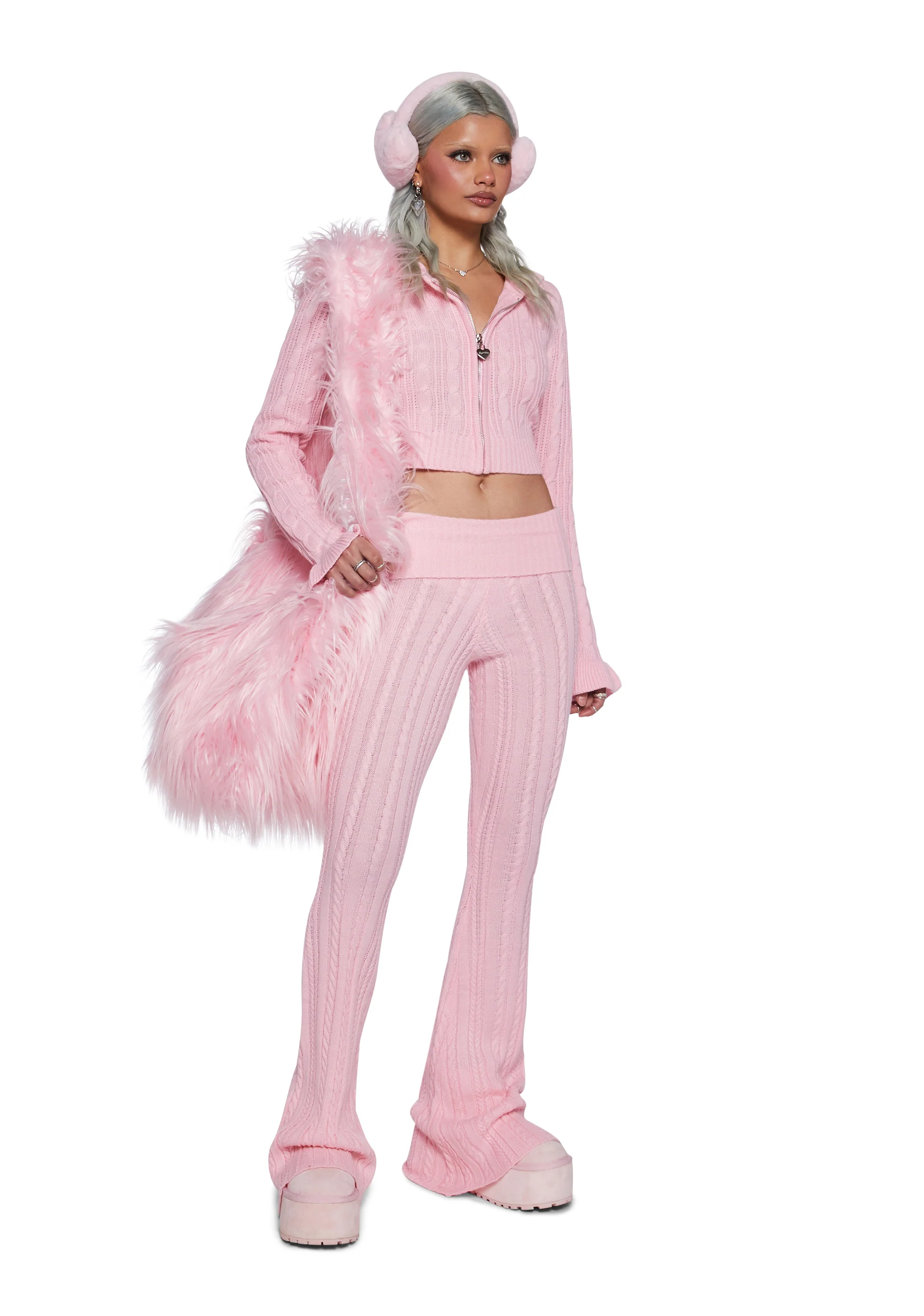 Deep Thoughts Flare Pants - Pink - Image 2