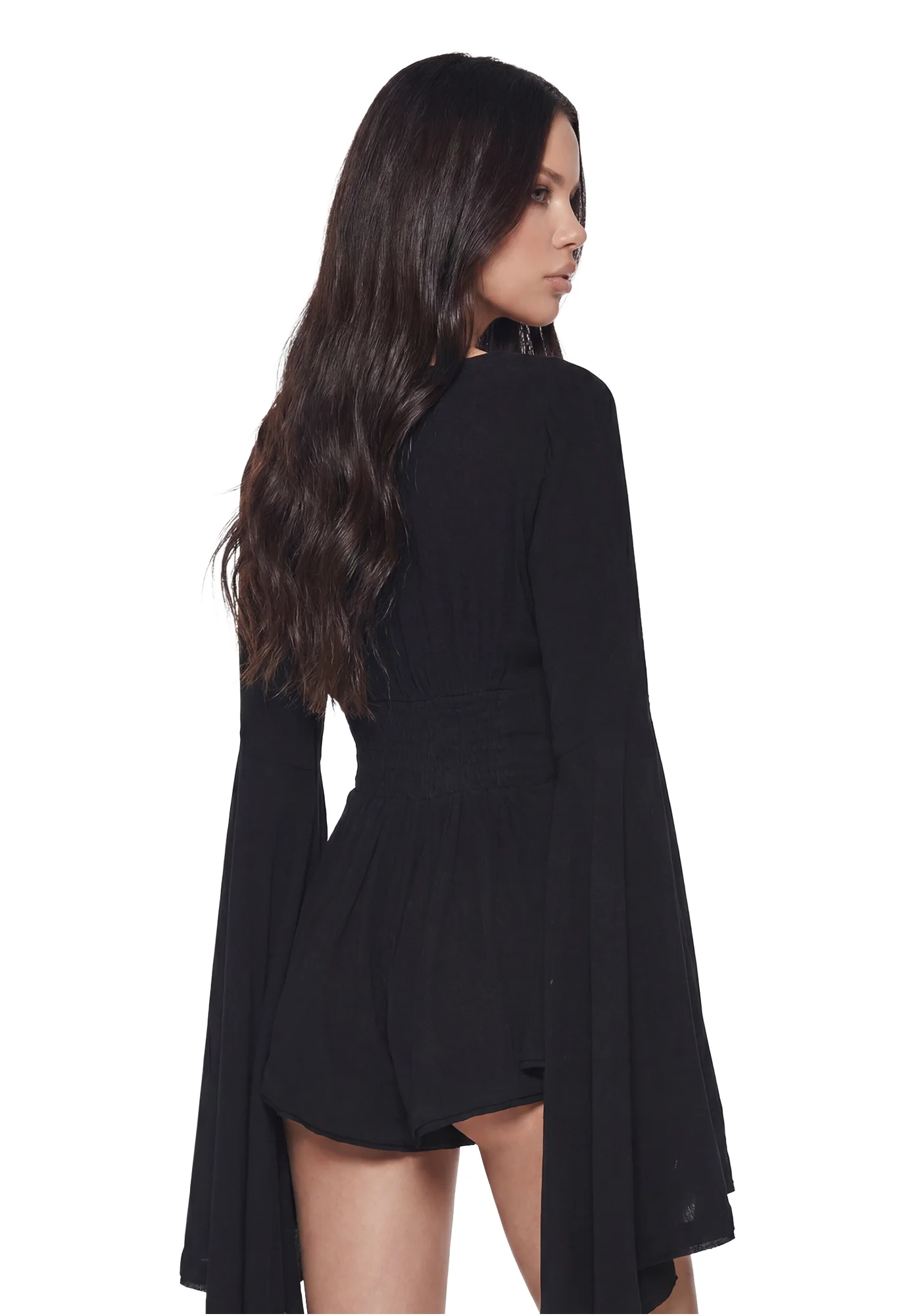Soulful Bliss Long Sleeve Romper - Black - Image 4