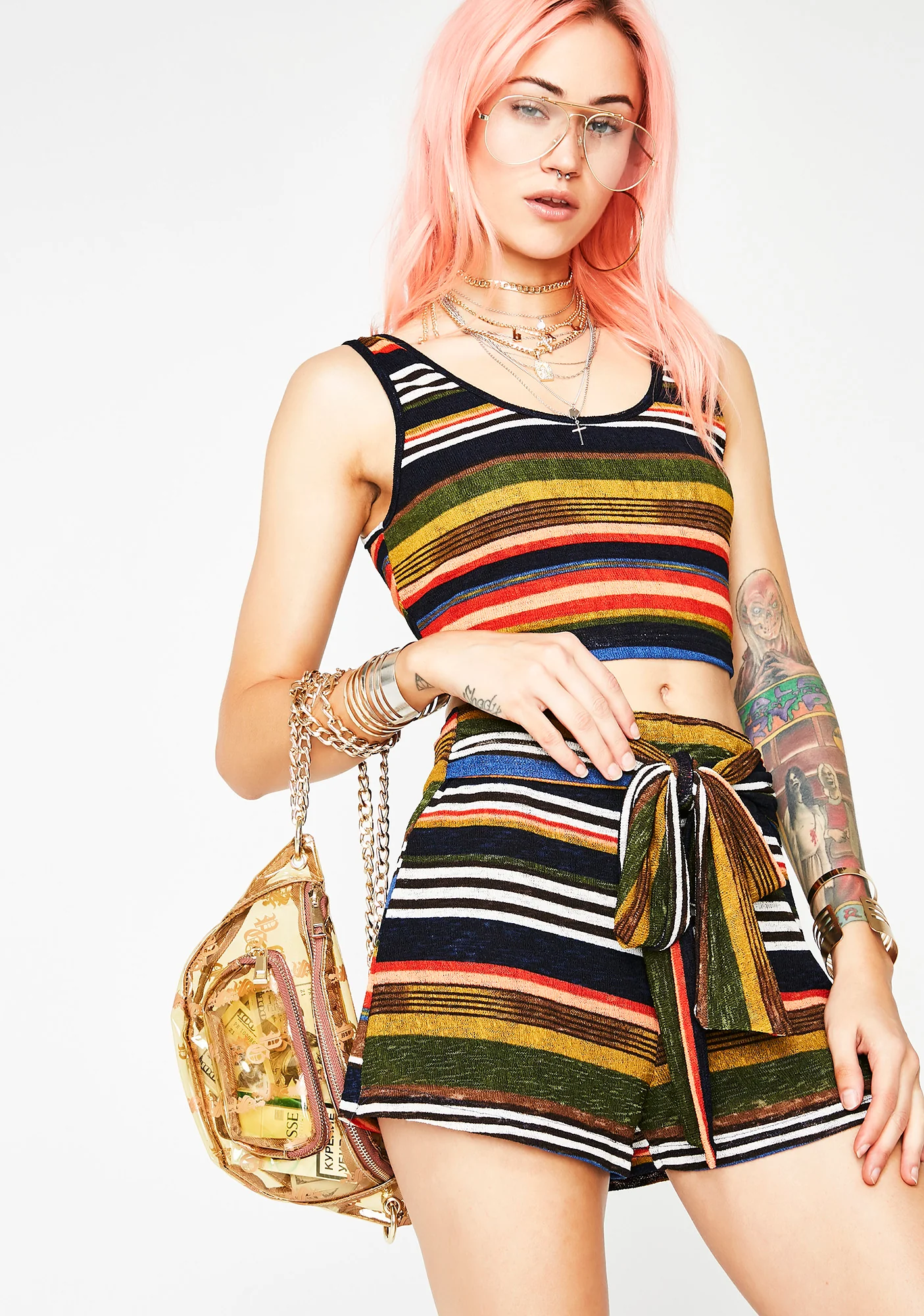 Deja Vu Striped Shorts - Image 2