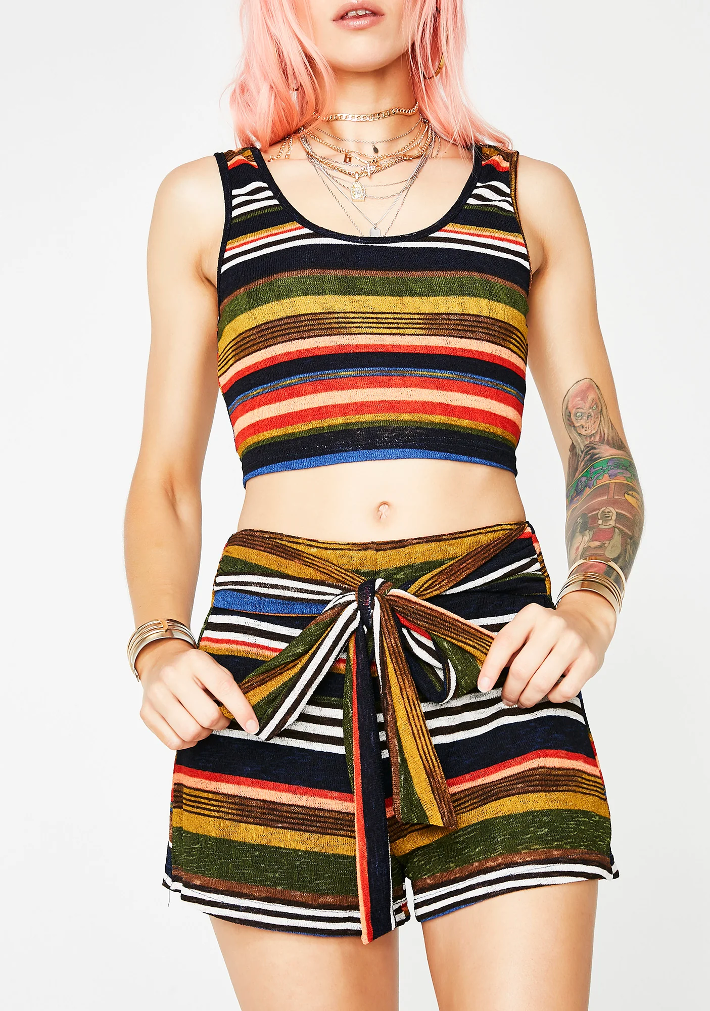 Deja Vu Striped Shorts - Image 3
