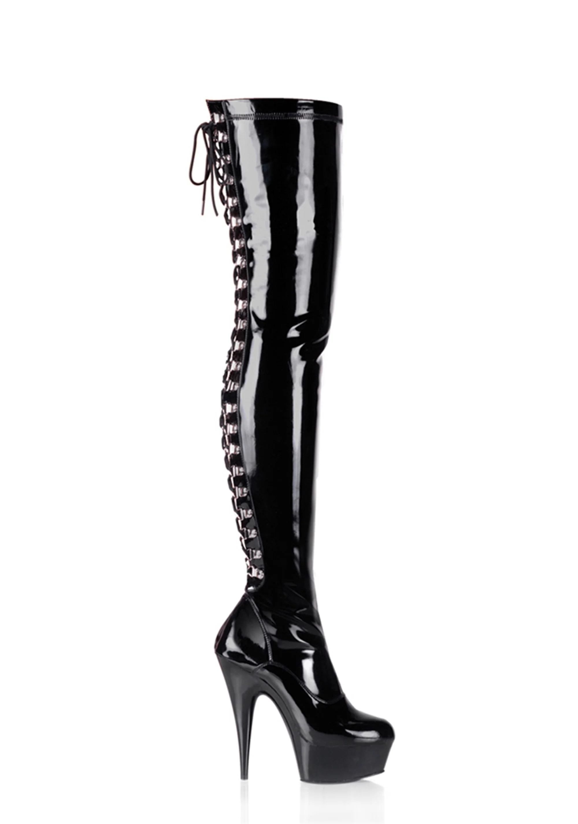 Delight-3063 Platform Thigh High Boots-Black - Image 5