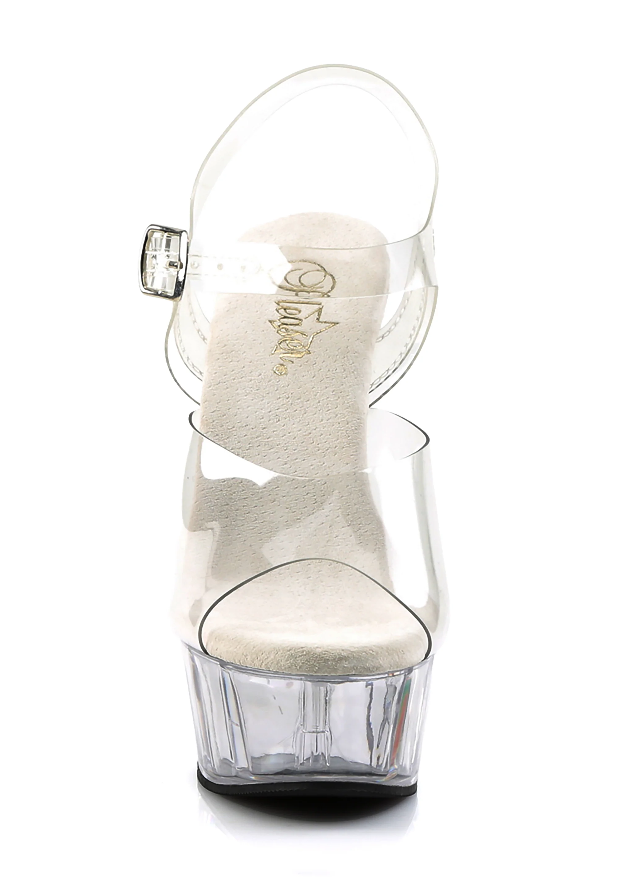 Delight-608 Platform Ankle Strap Sandals-Clear - Image 2
