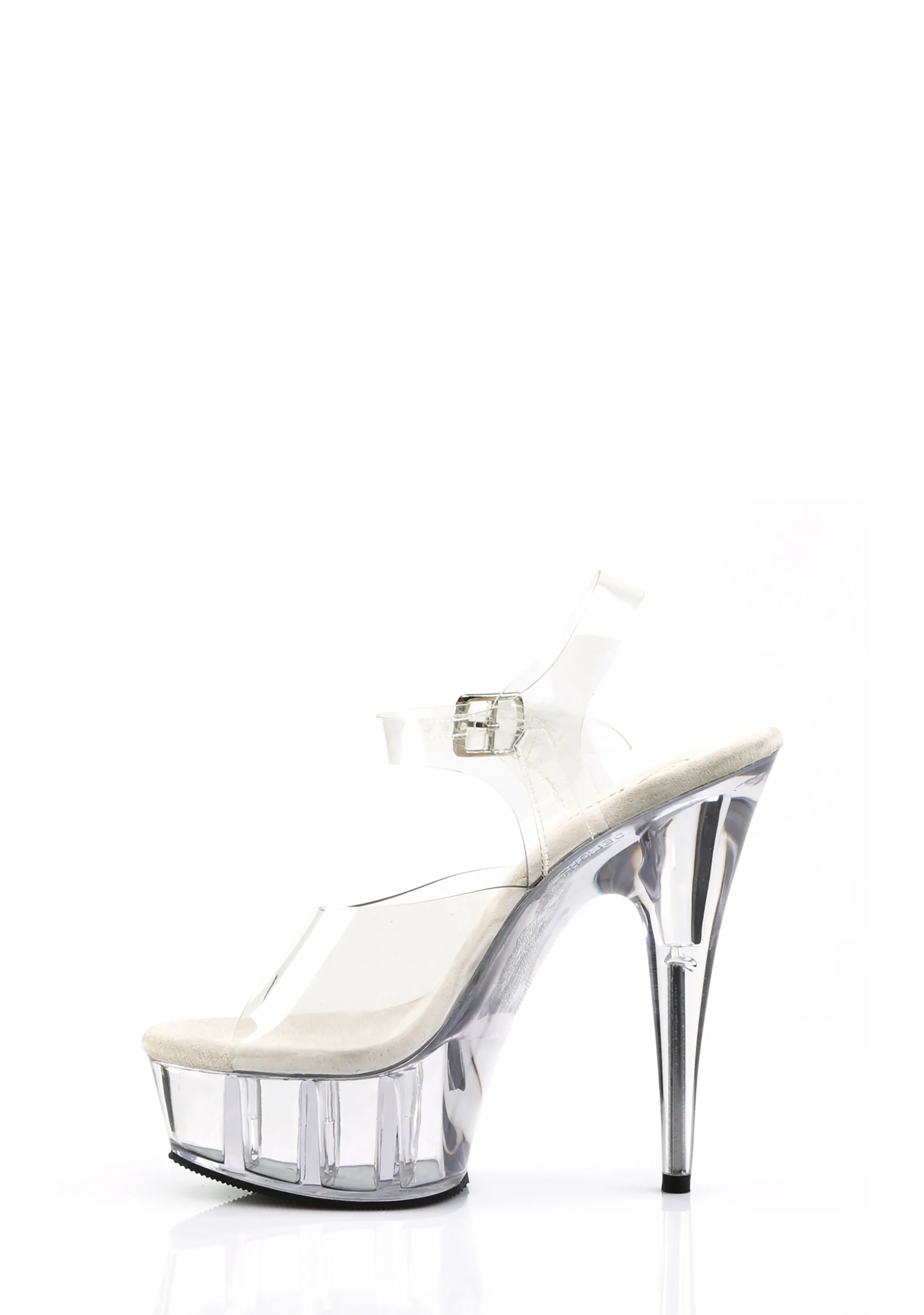Delight-608 Platform Ankle Strap Sandals-Clear - Image 3