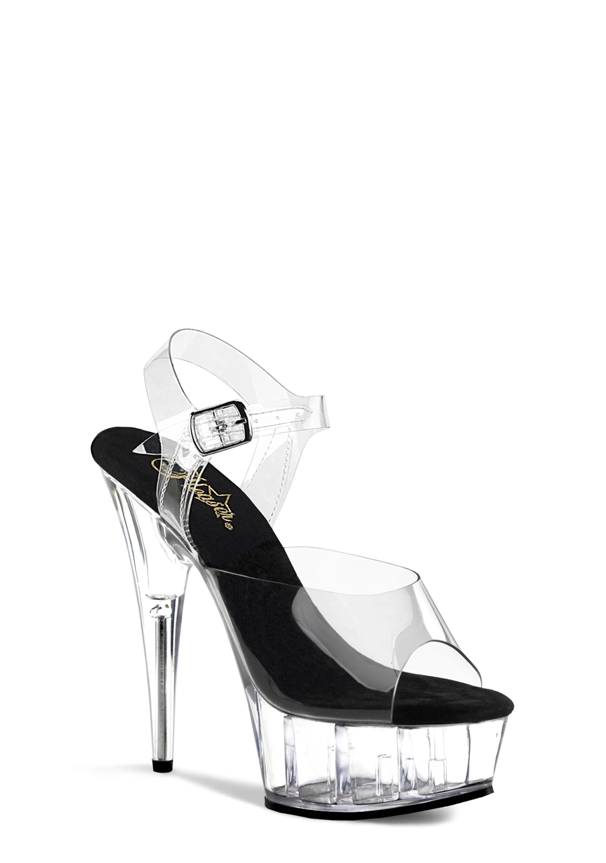 Delight-608 Platform Ankle Strap Sandals-Clear - Image 5