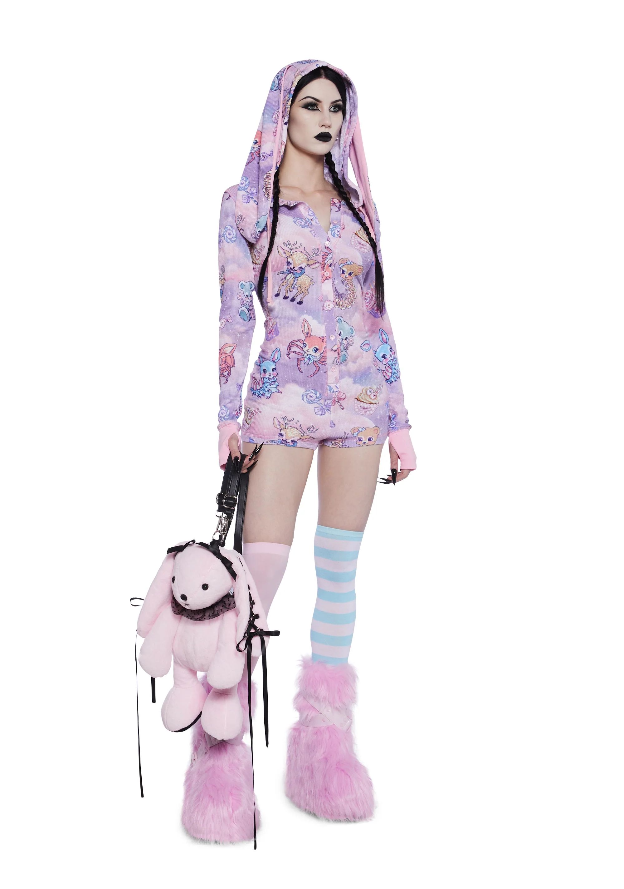 Demented Sweetness Long Sleeve Romper - Image 3
