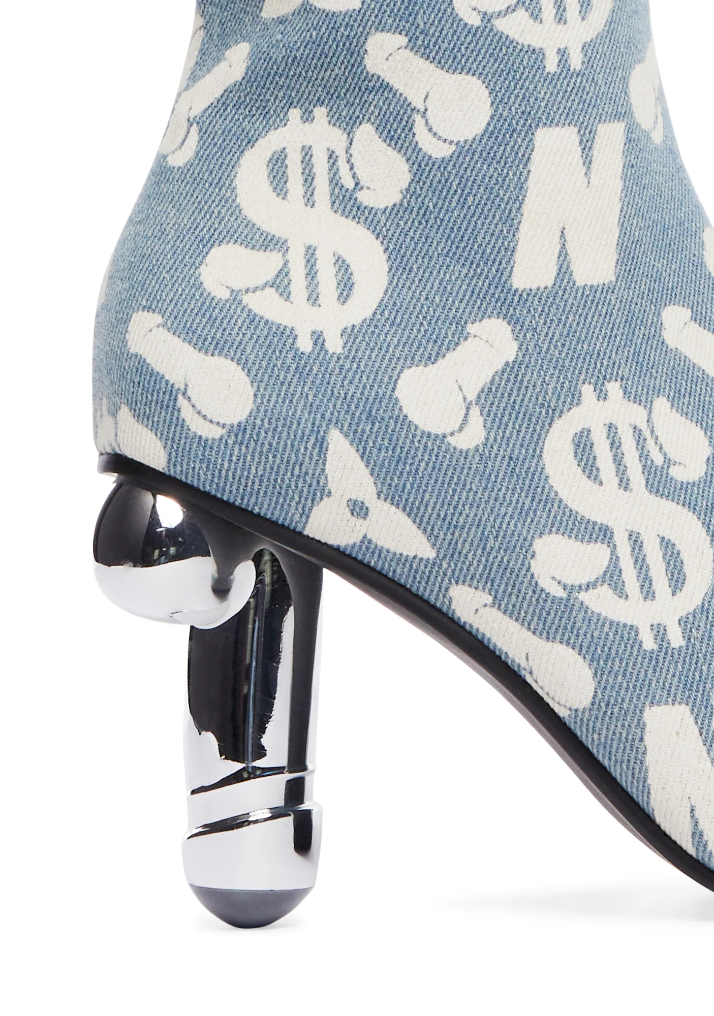 Denim Dick Heel Boots - Image 2
