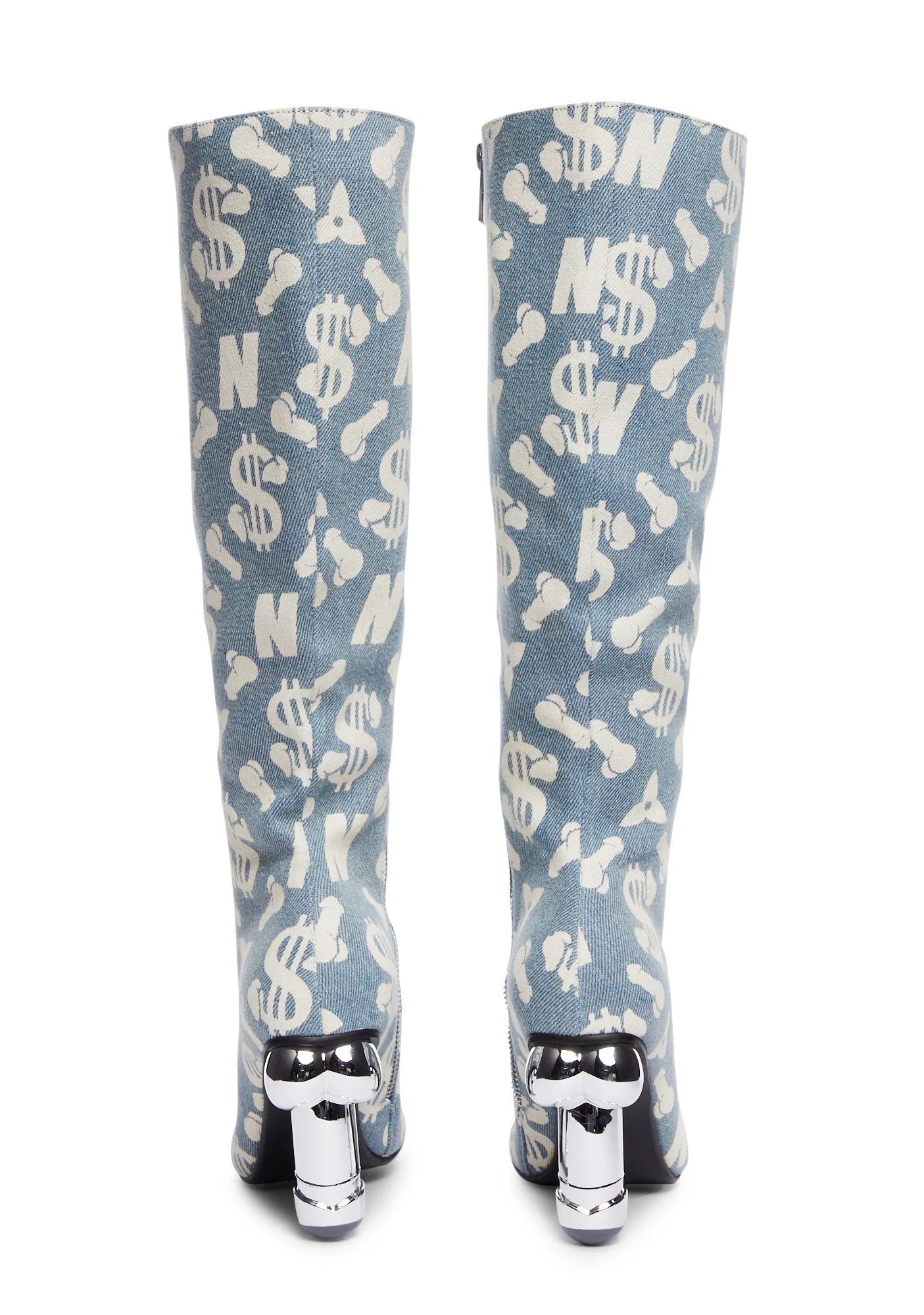 Denim Dick Heel Boots - Image 7