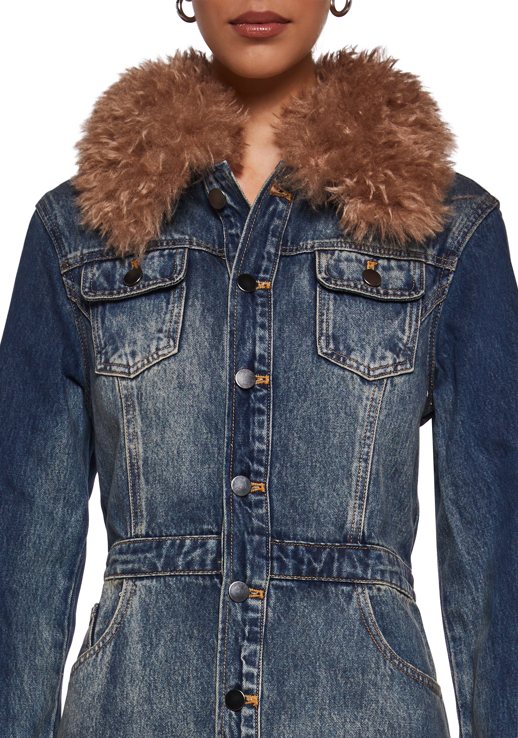 Kings Road Denim Maxi Coat - Image 2