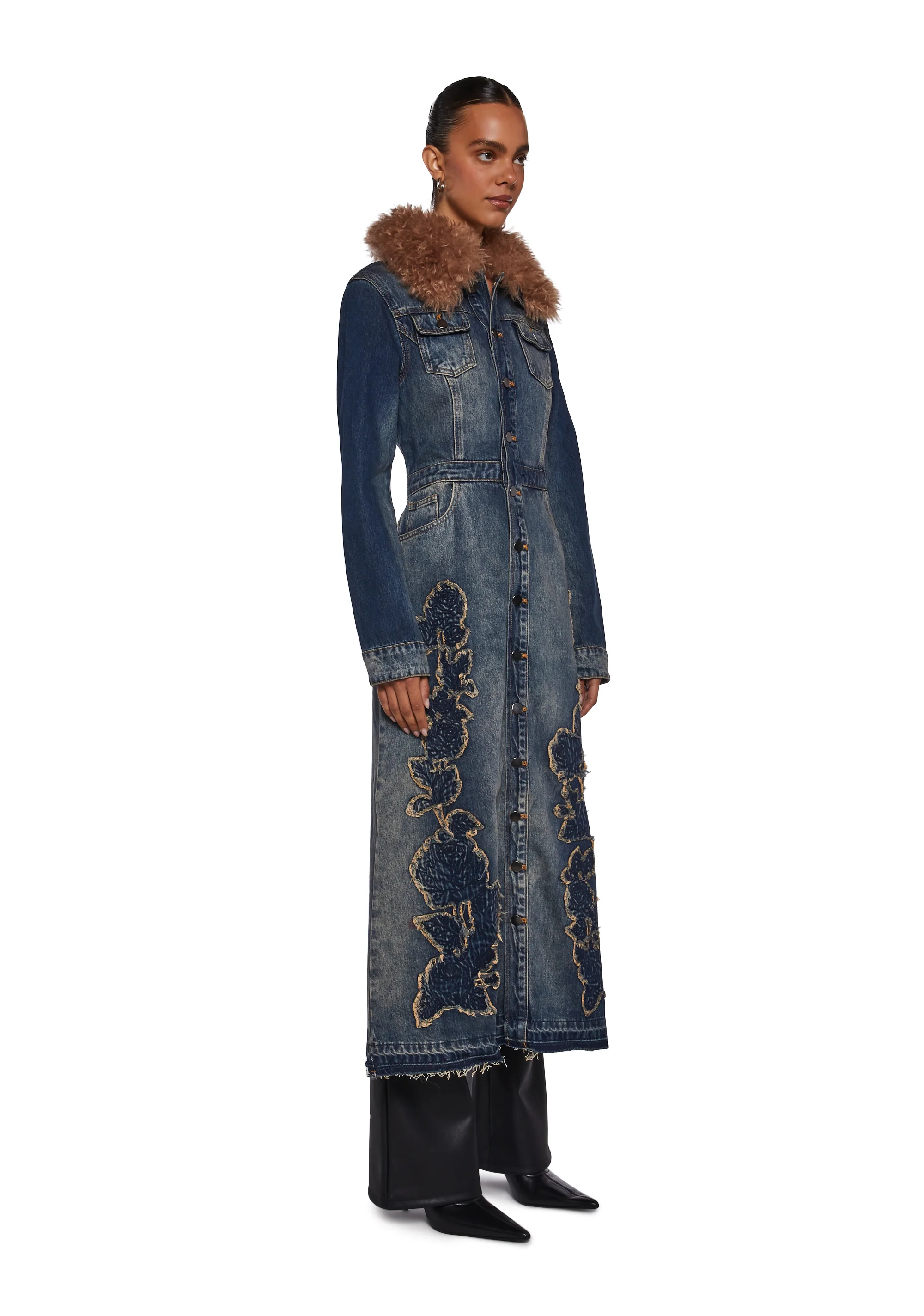 Kings Road Denim Maxi Coat - Image 3