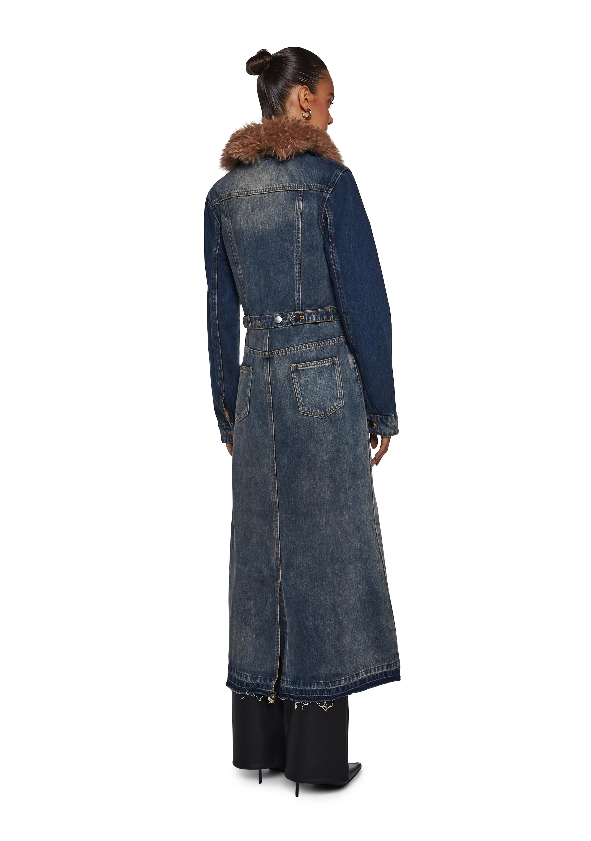 Kings Road Denim Maxi Coat - Image 4