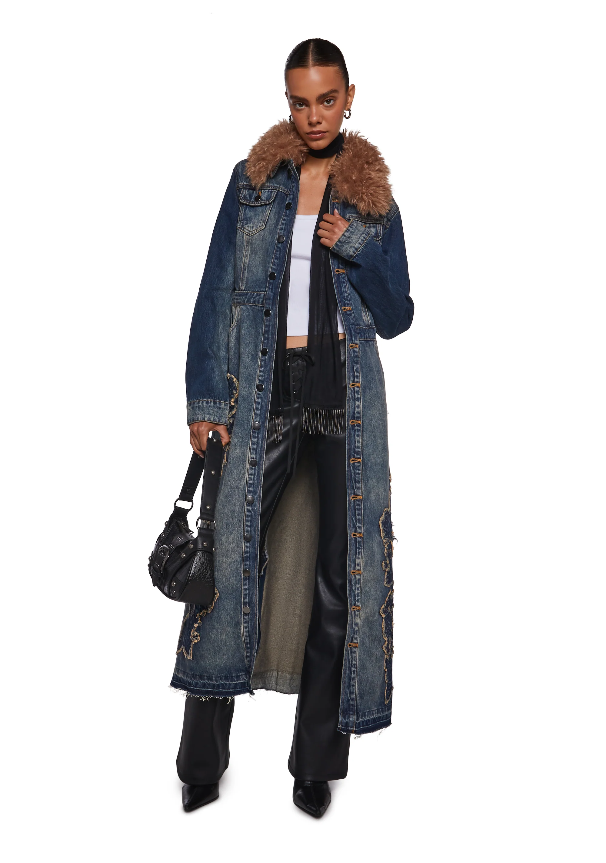 Kings Road Denim Maxi Coat - Image 5