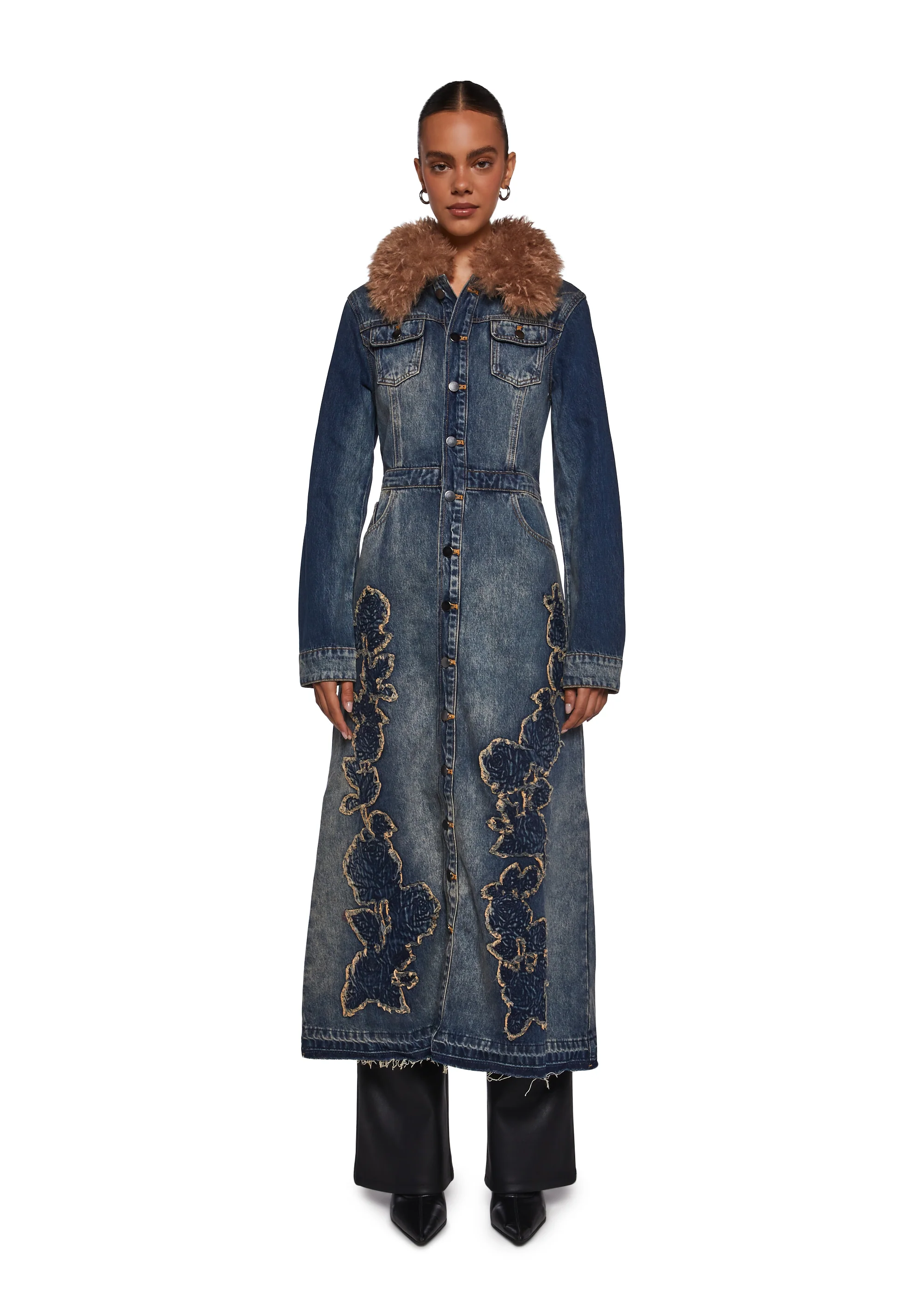 Kings Road Denim Maxi Coat - Image 7