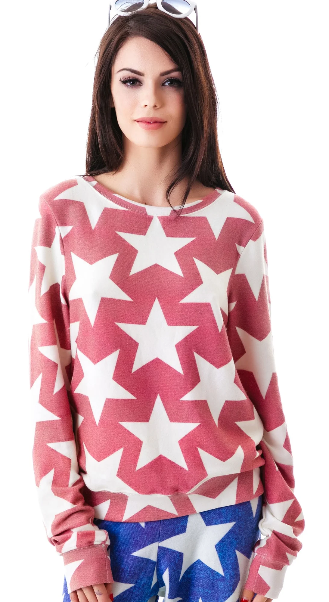Denim Stars Baggy Beach Jumper - Light Blue - Image 2