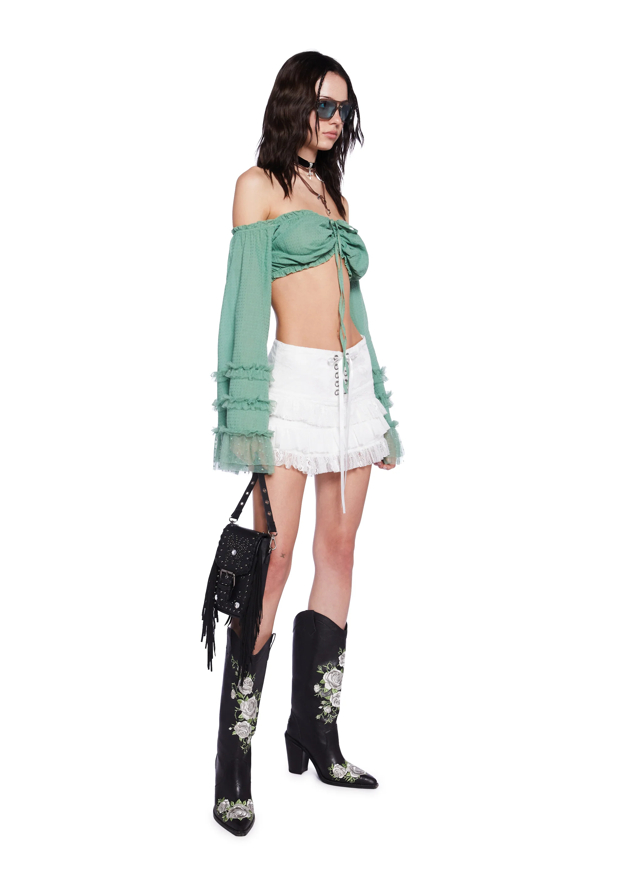 Desert Dancing Crop Top - Green - Image 2