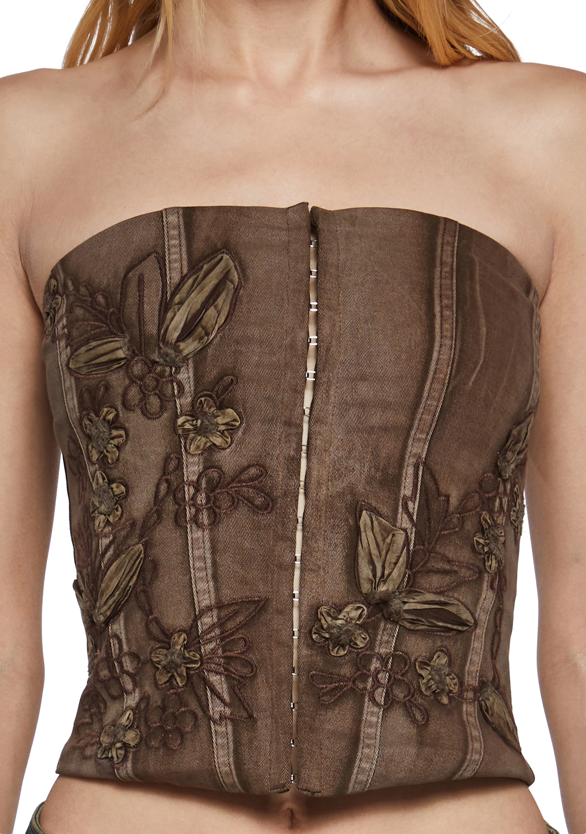 Desert Flower Denim Tube Top - Image 5