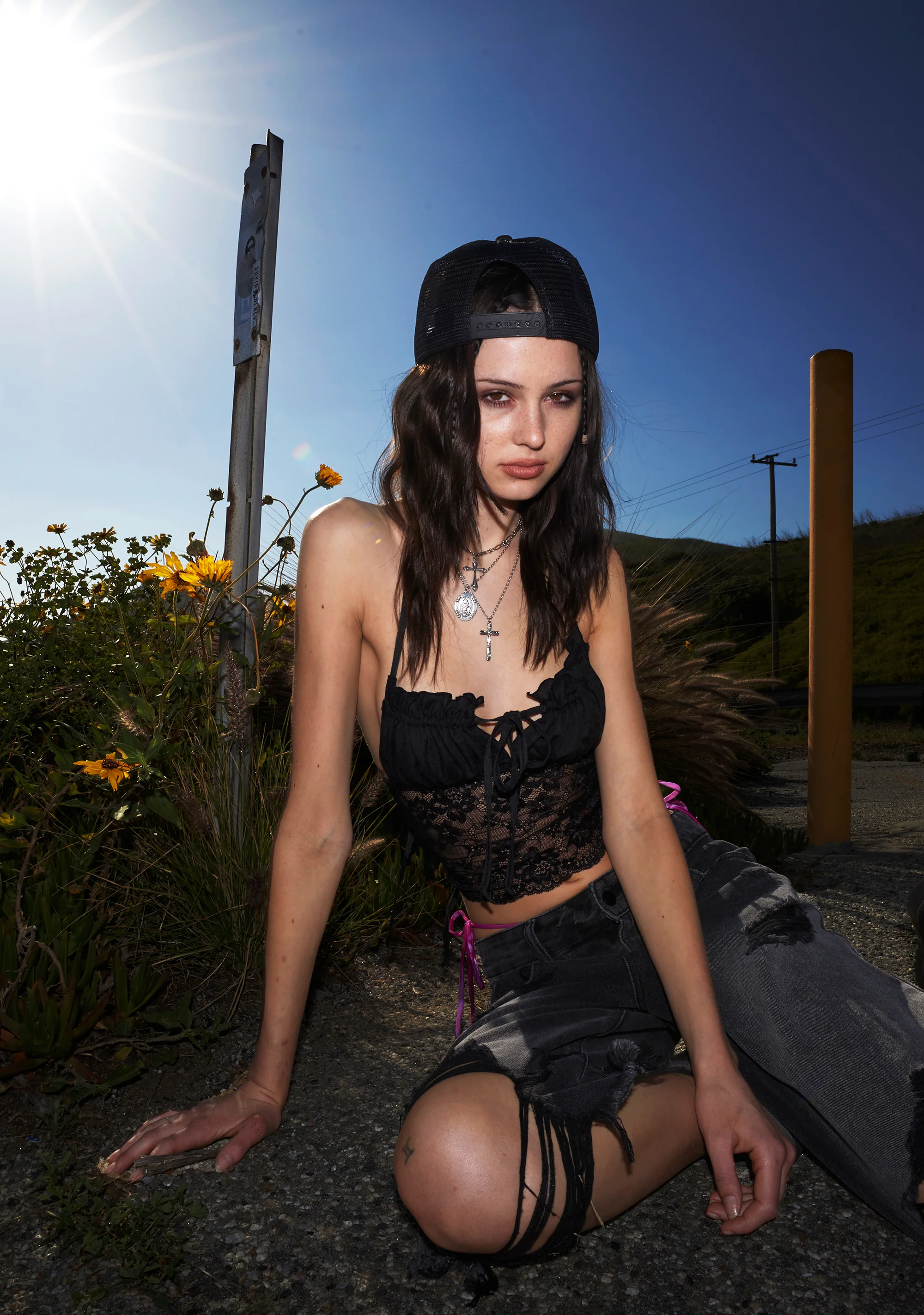 Desert Rose Convertible Cami Top - Black - Image 7
