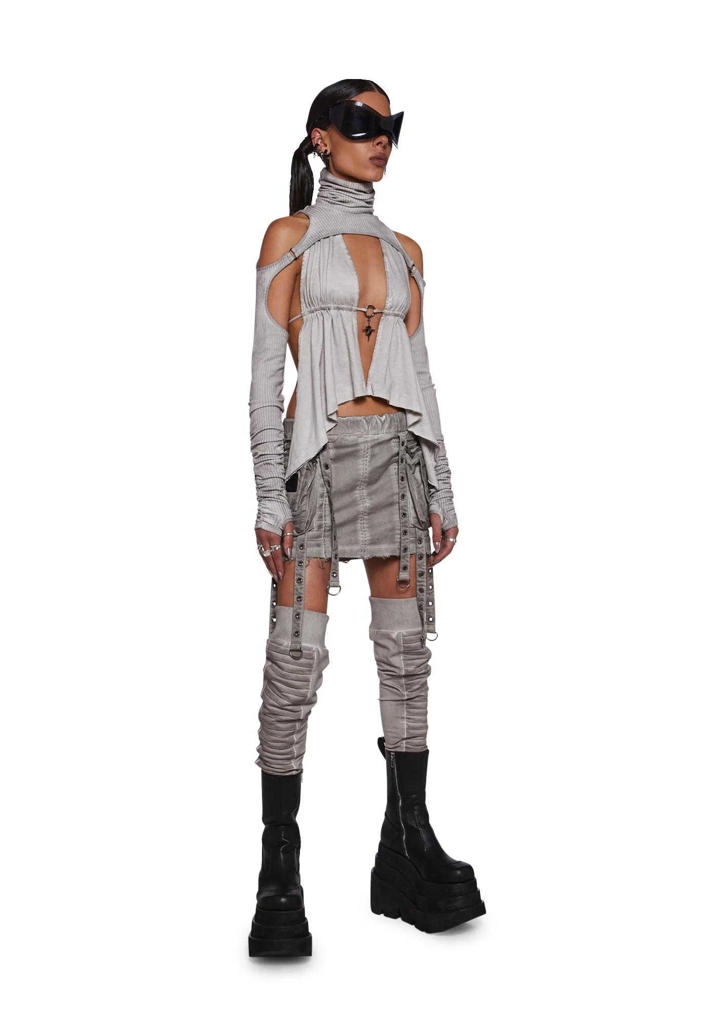 Frequency Scarf Top With Shrug - Sand - Image 2