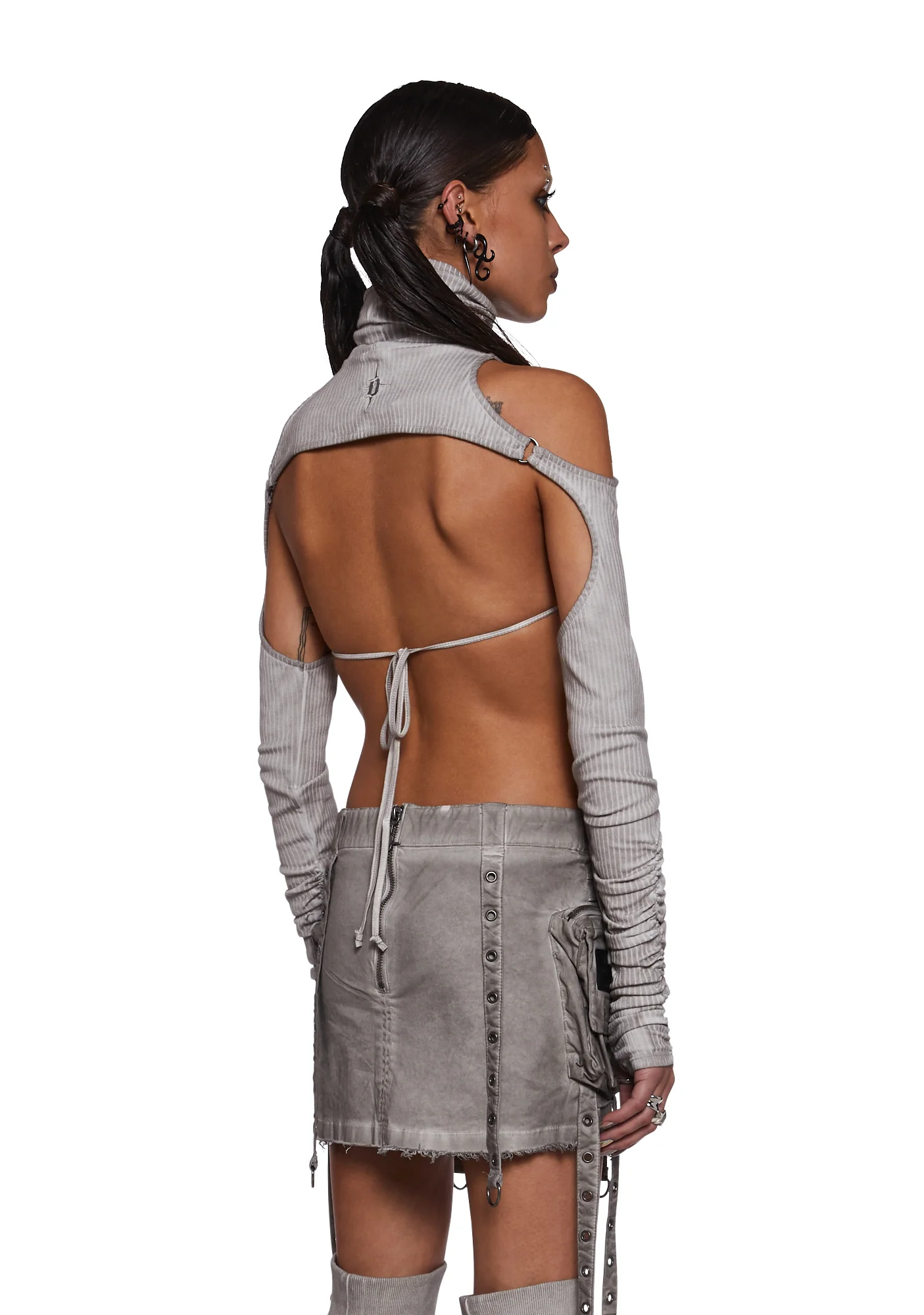 Frequency Scarf Top With Shrug - Sand - Image 3