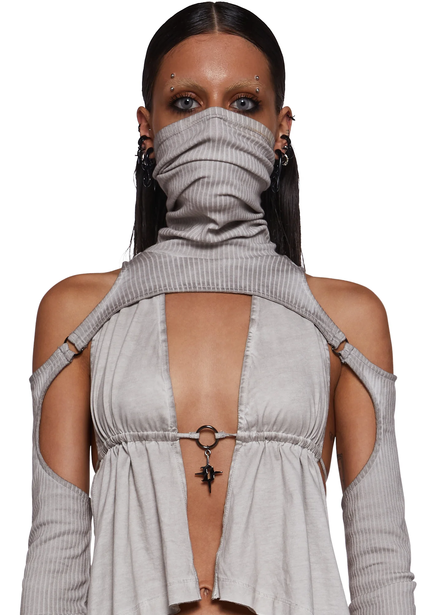 Frequency Scarf Top With Shrug - Sand - Image 6