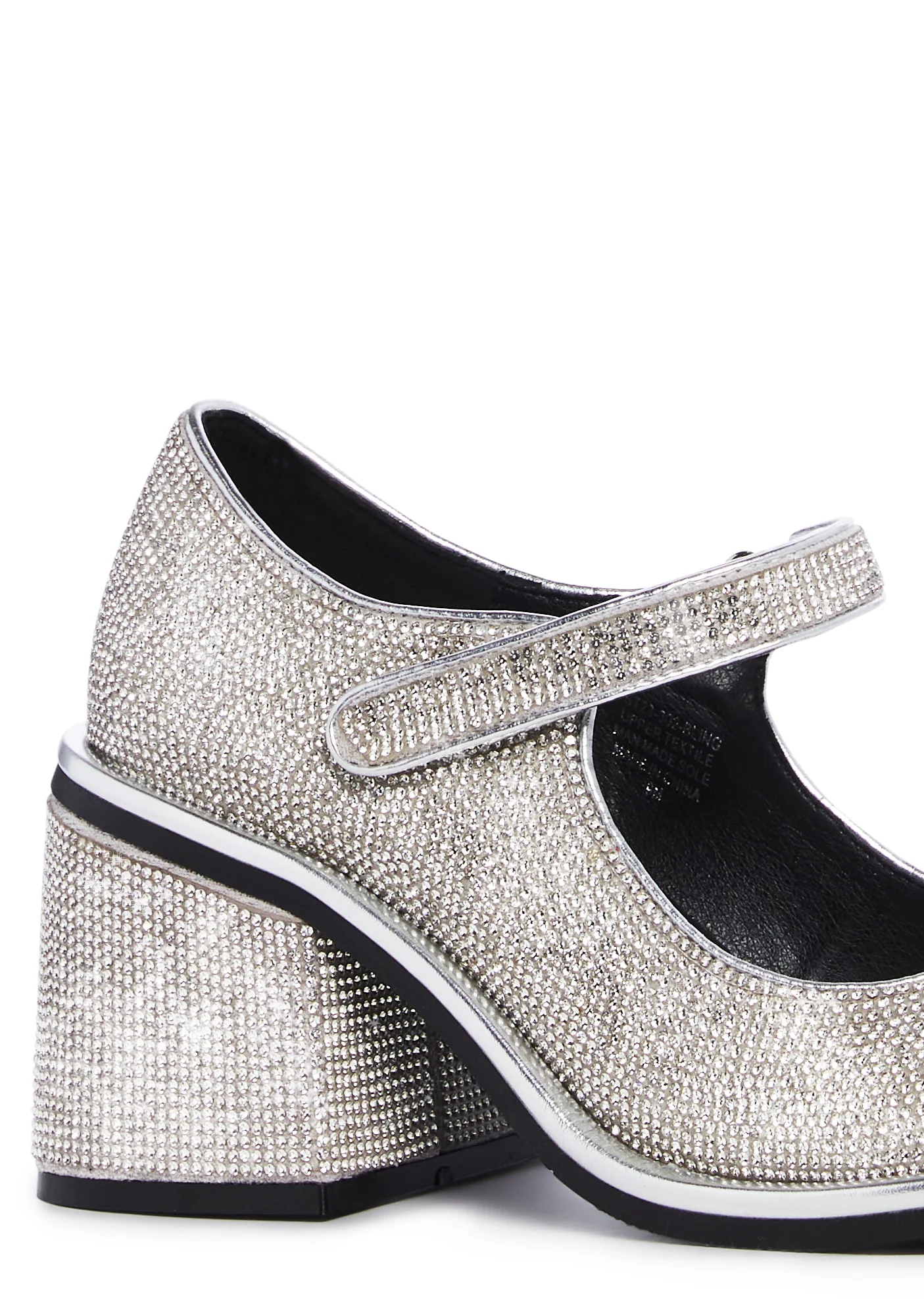 Desire Me Rhinestone Mary Janes - Silver - Image 2