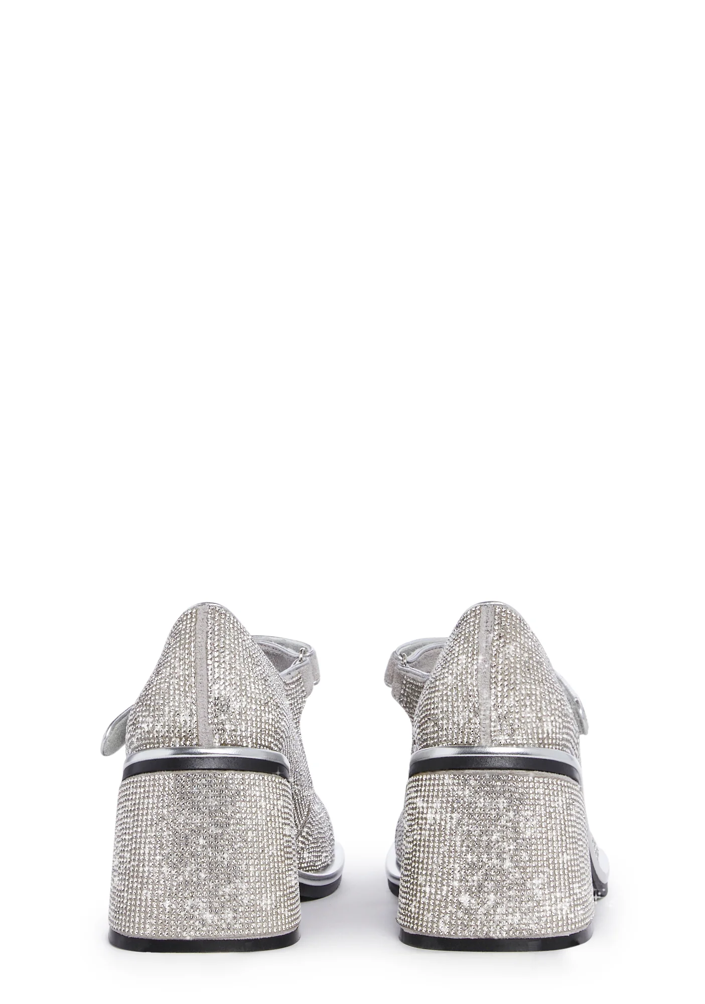Desire Me Rhinestone Mary Janes - Silver - Image 4