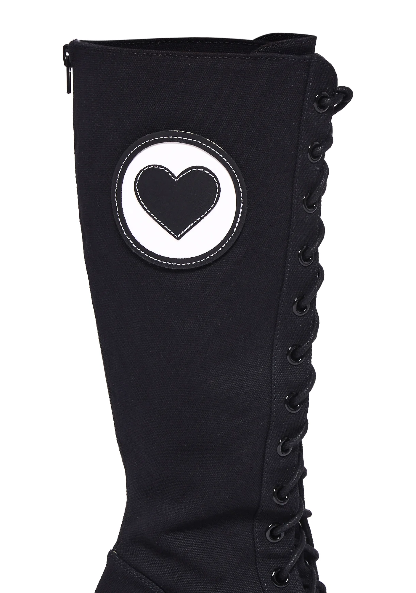Detention Bondage Platform Boots - Black/White - Image 2