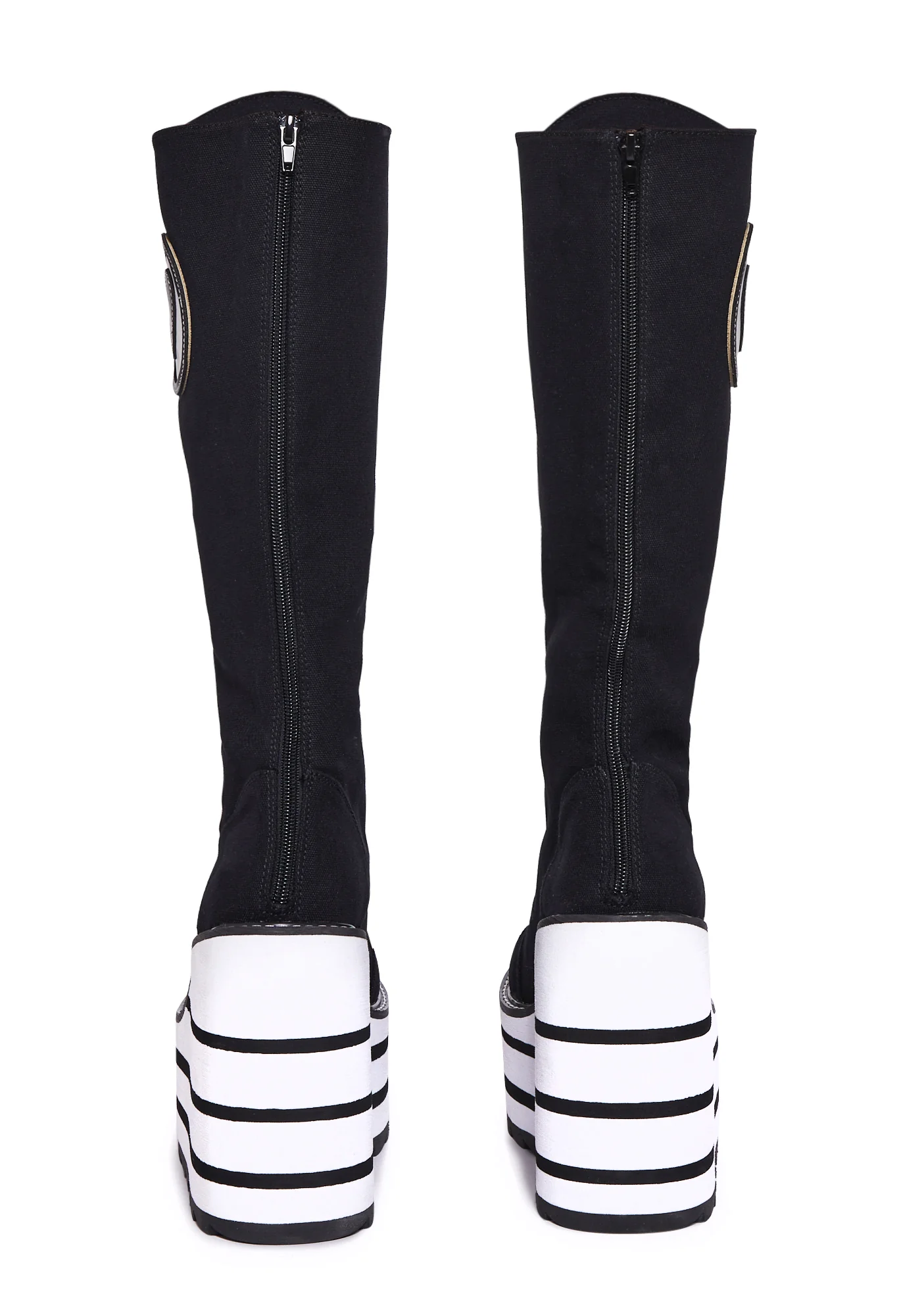 Detention Bondage Platform Boots - Black/White - Image 4