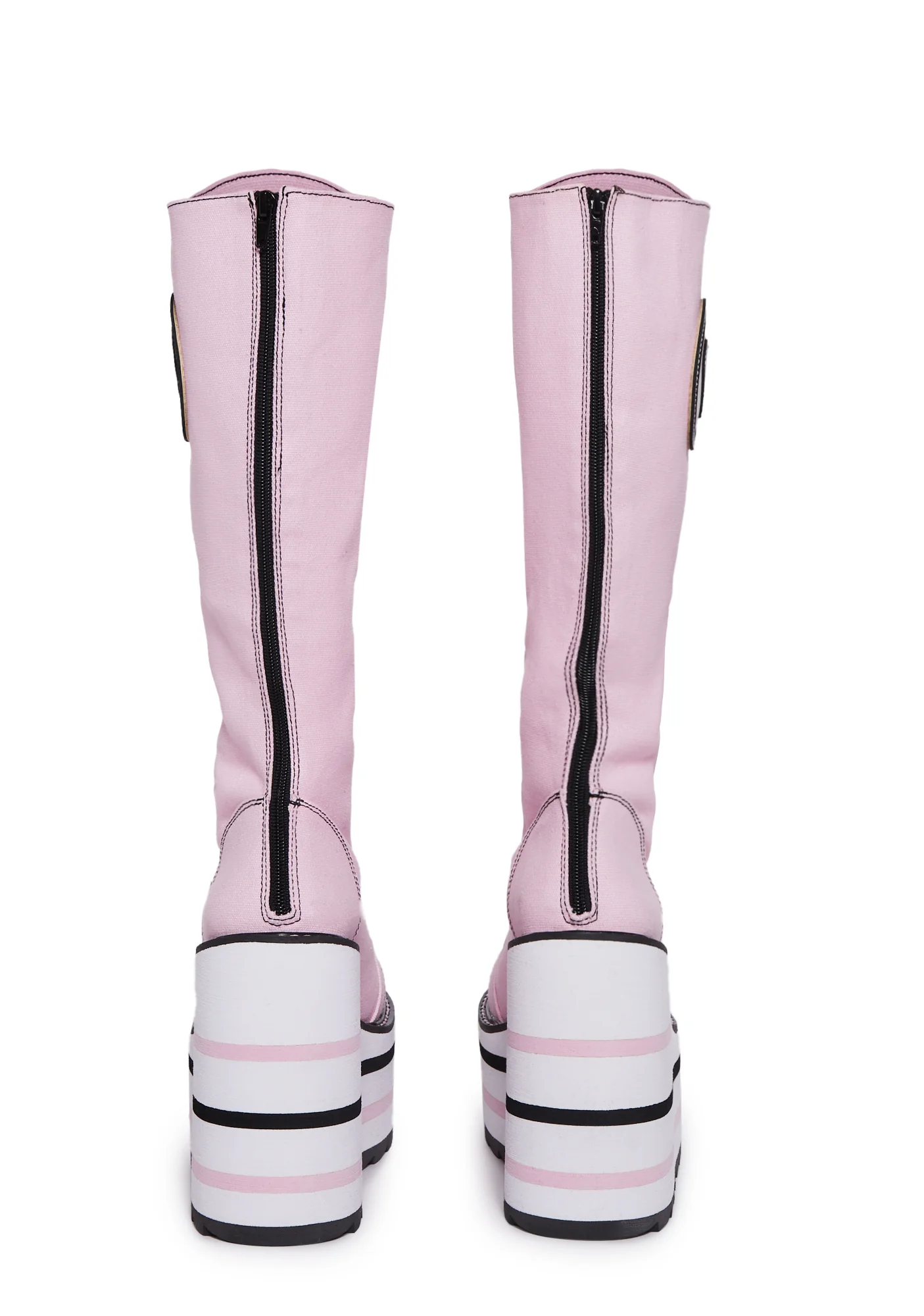 Detention Bondage Platform Boots - Pink/White - Image 4