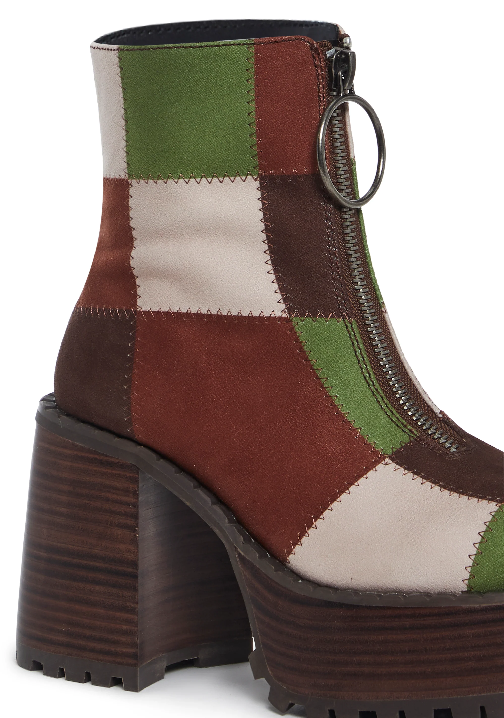 Detention Hall Platform Boots - Patchwork - Image 2