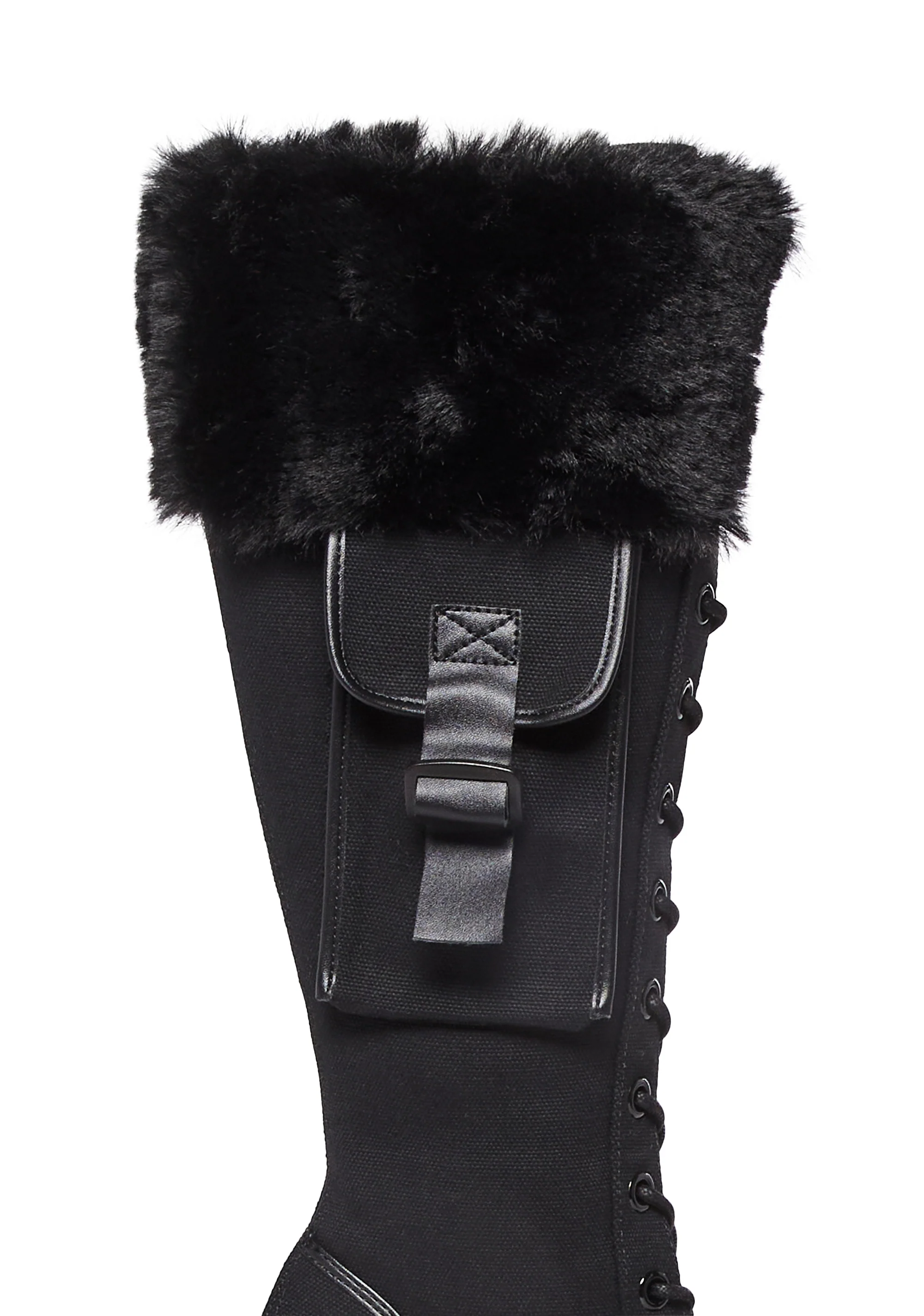 Detention Platform Boots - Black Fur - Image 3