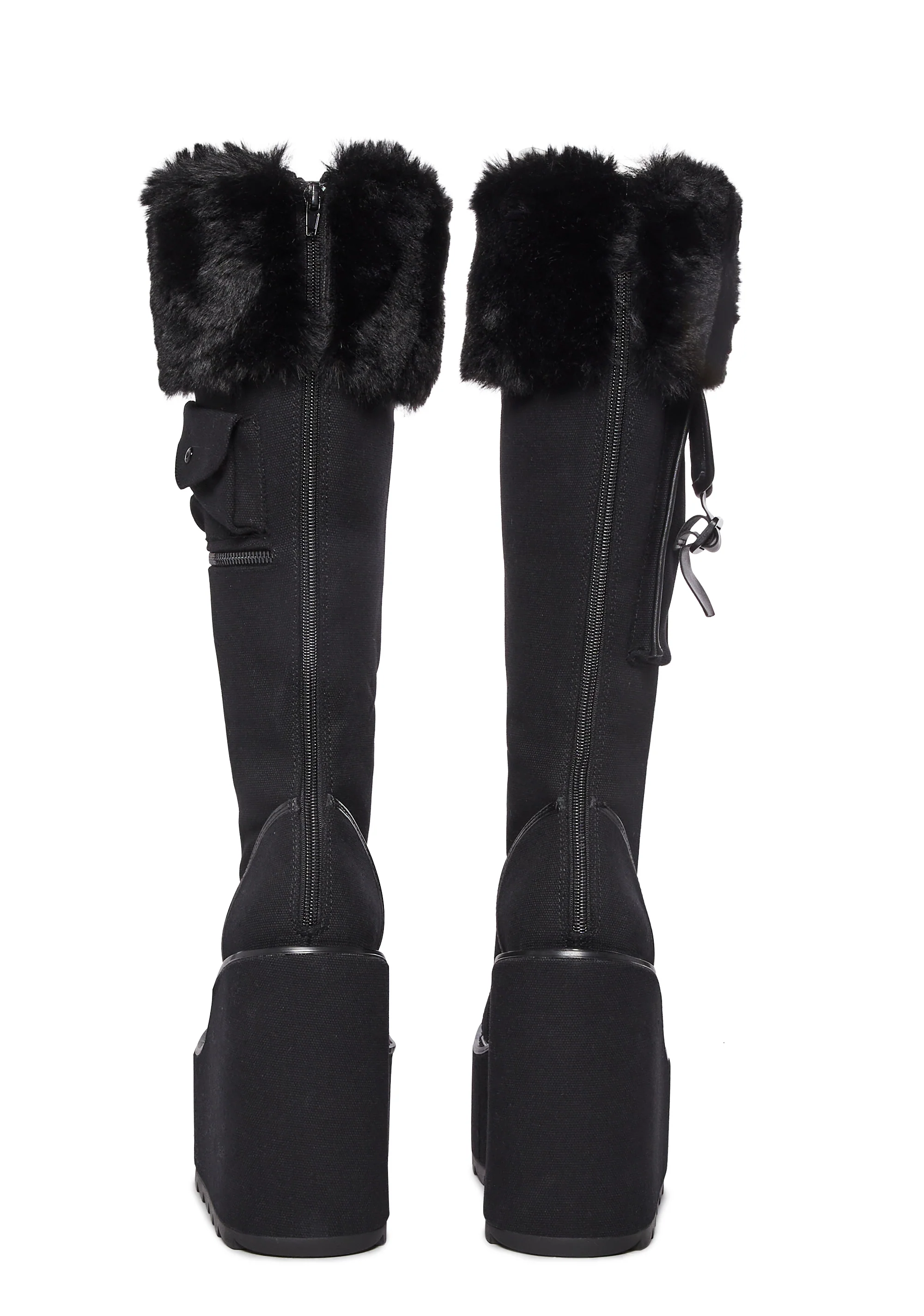 Detention Platform Boots - Black Fur - Image 4