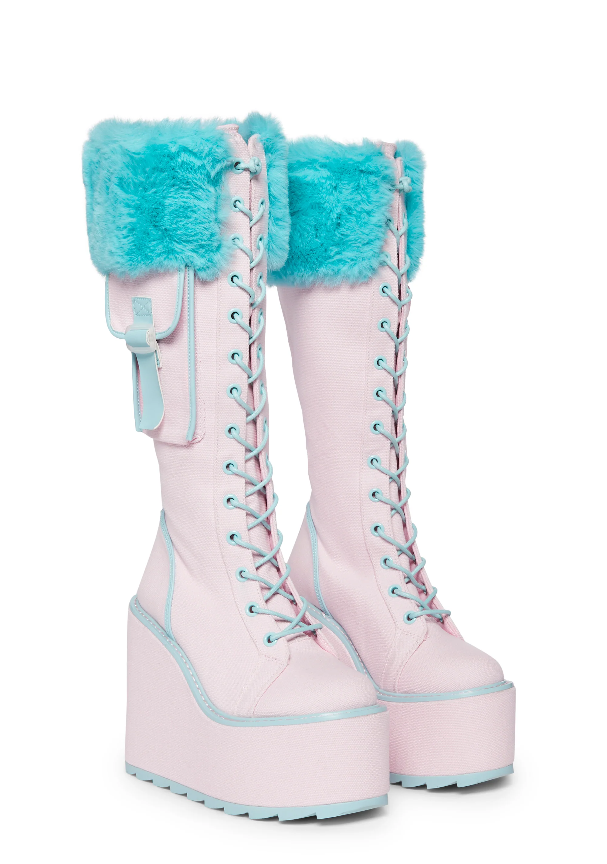 Detention Platform Boots - Blue Fur - Image 3