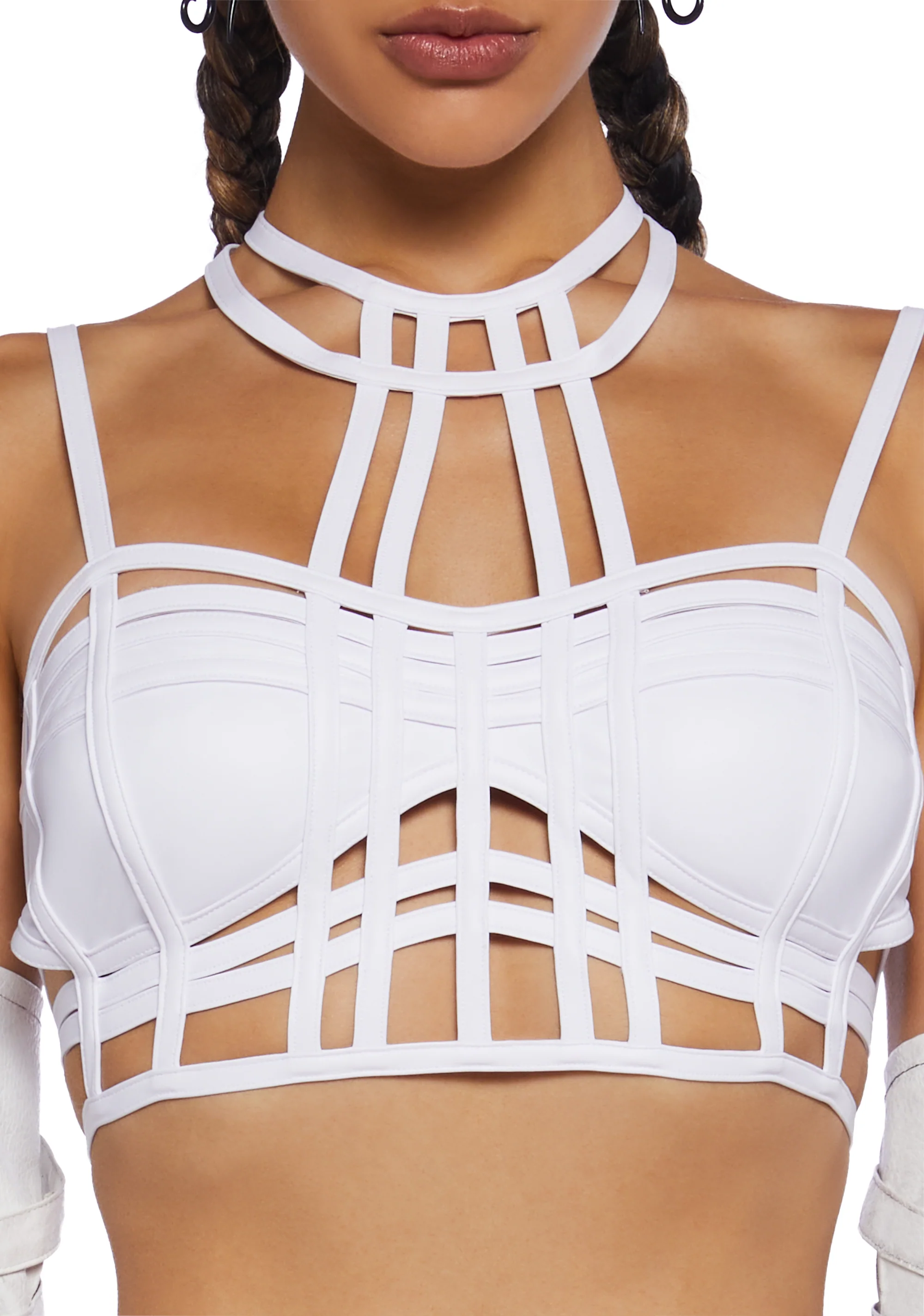 Deviant Treasure Bustier Top - White - Image 3