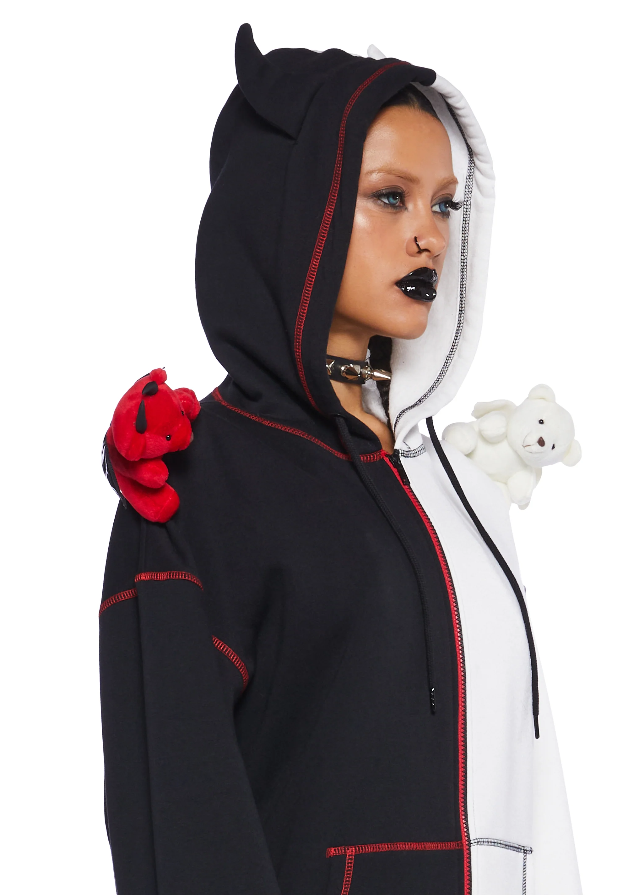 Devil Or Angel Zip-Up Hoodie - Image 3