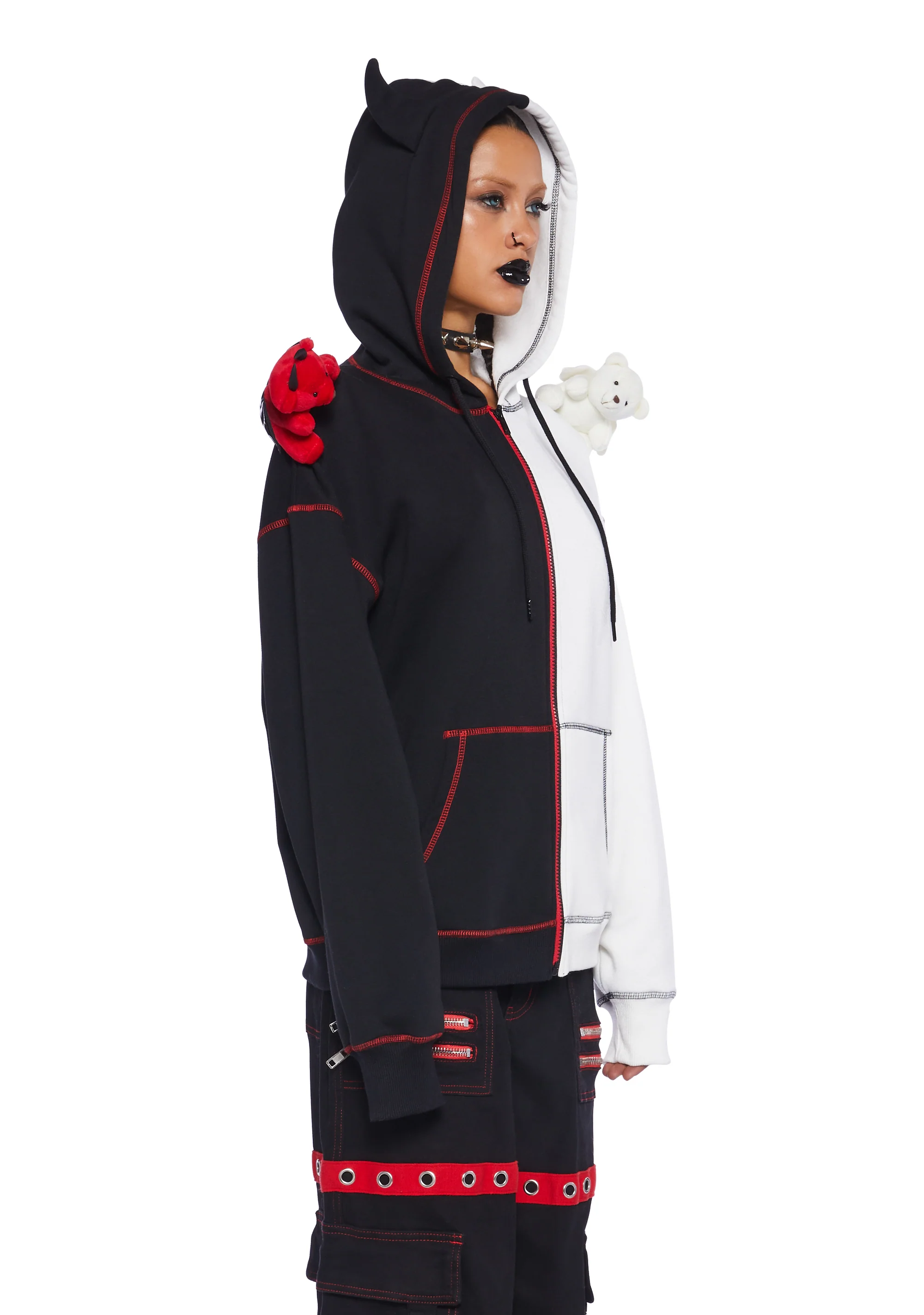 Devil Or Angel Zip-Up Hoodie - Image 4