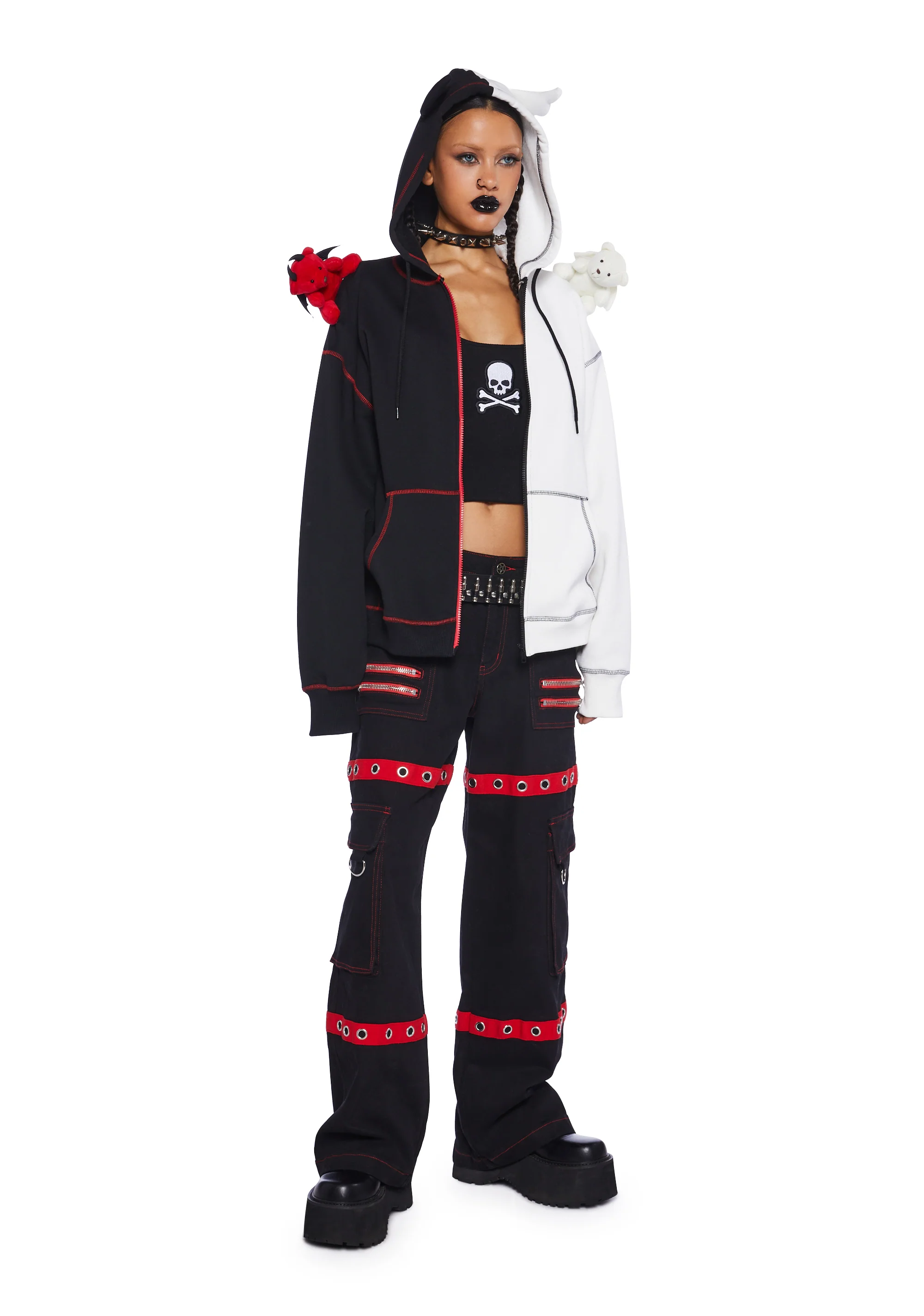 Devil Or Angel Zip-Up Hoodie - Image 5