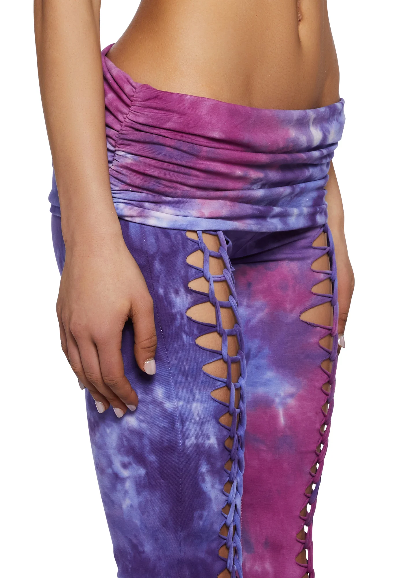 Dew Morning Lace-Up Flare Pants-Tie Dye - Image 5
