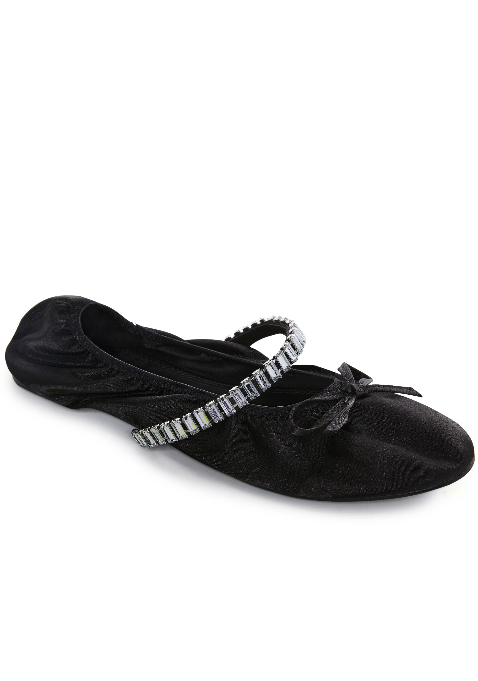 Diamante Ballet Flats - Black - Image 2