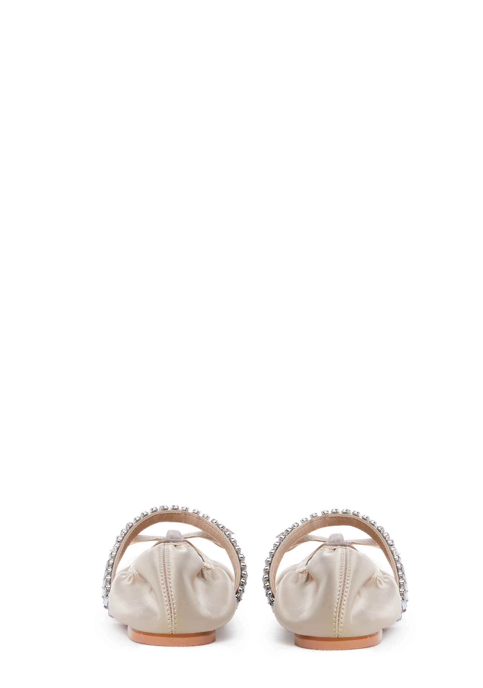 Diamante Ballet Flats - Nude - Image 4