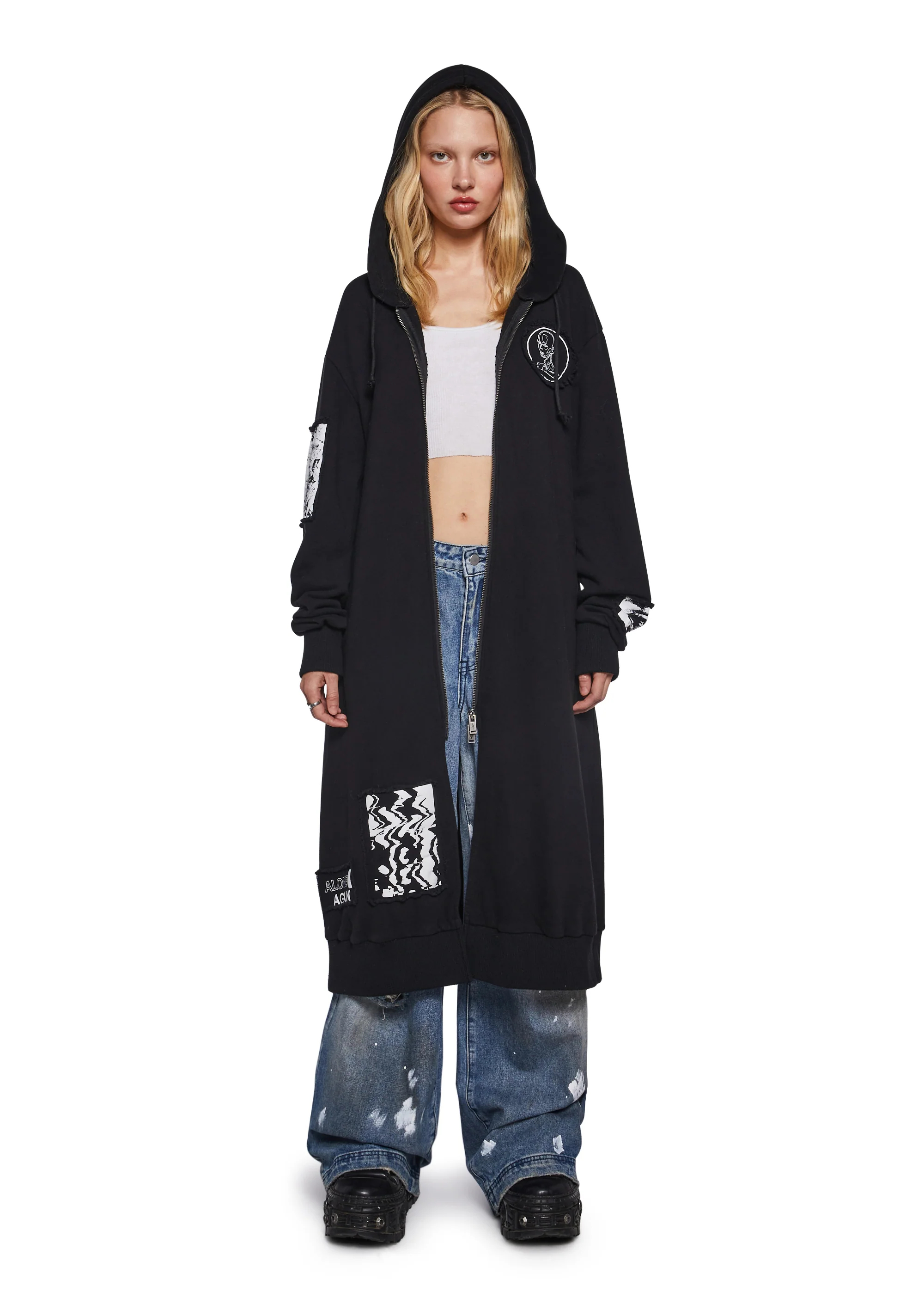 Diatonic Hoodie Duster With Patches - Image 8