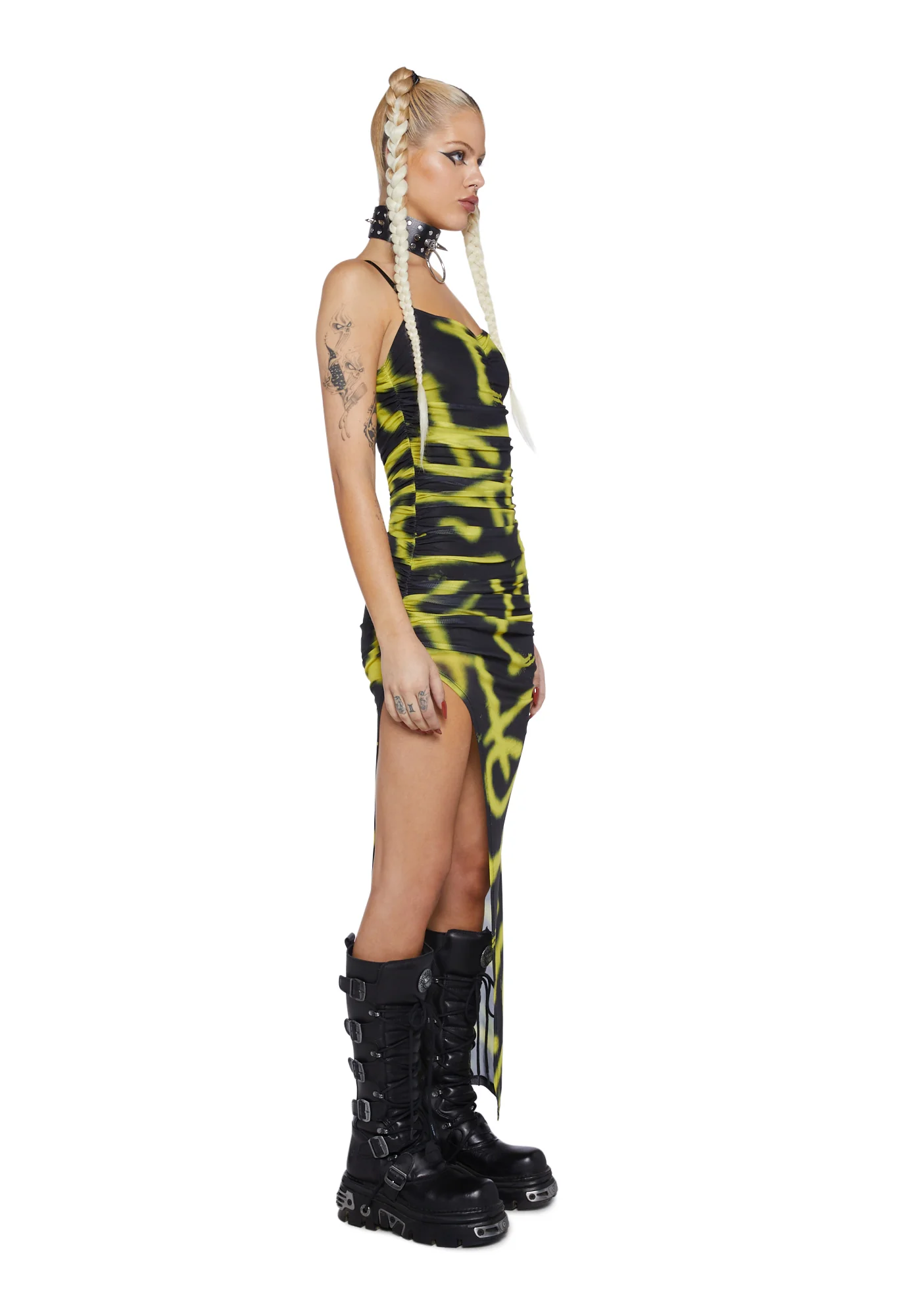 Digital Mindset Mesh Dress- Black - Image 3