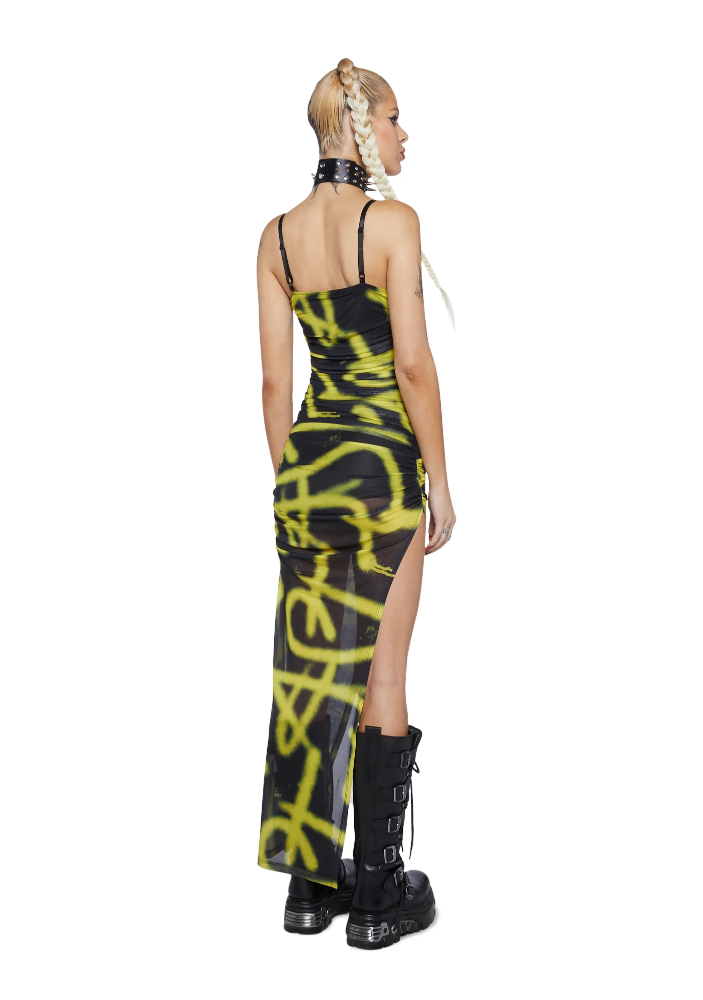Digital Mindset Mesh Dress- Black - Image 4