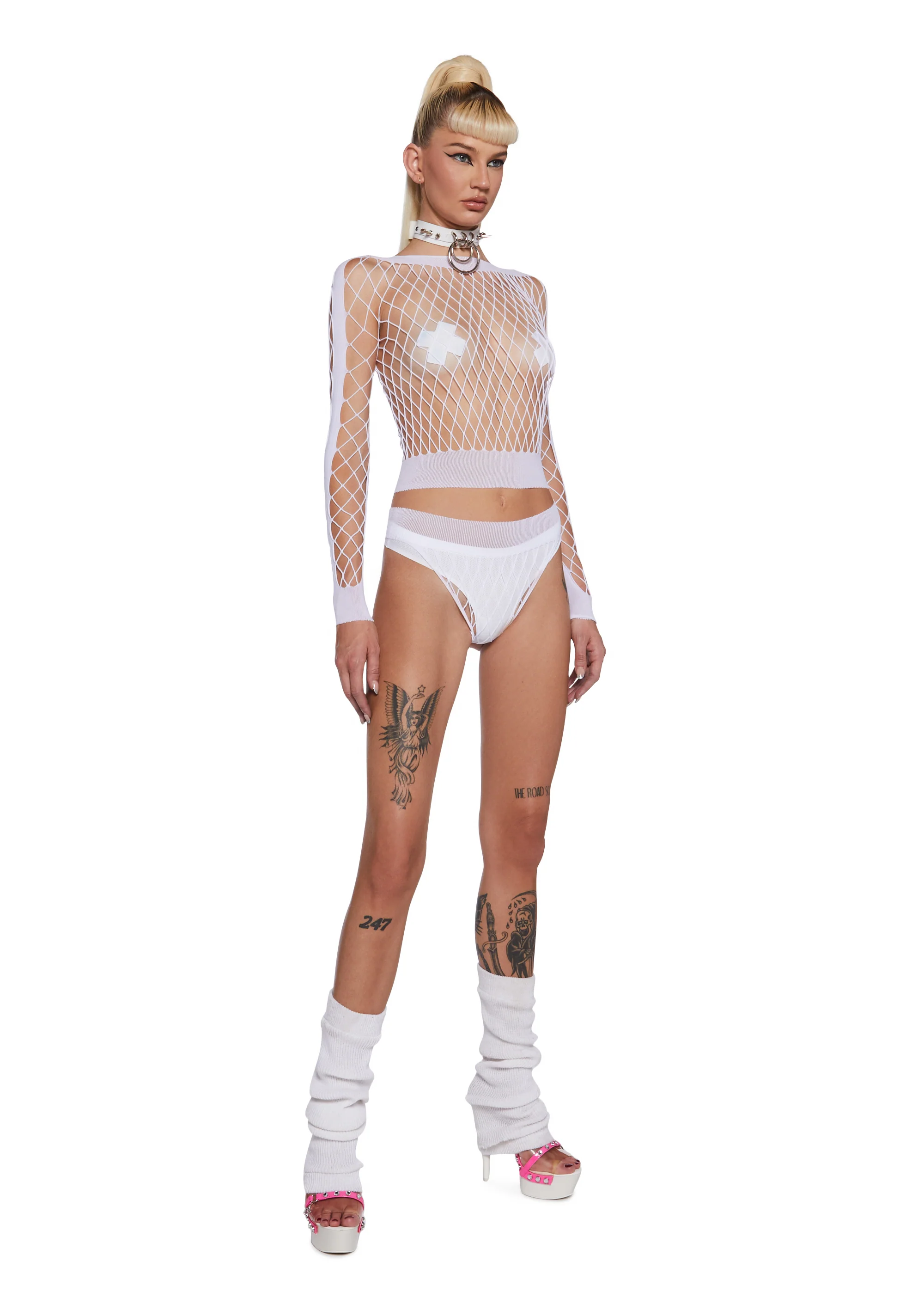 Digital Remnants Lingerie Set - White - Image 2
